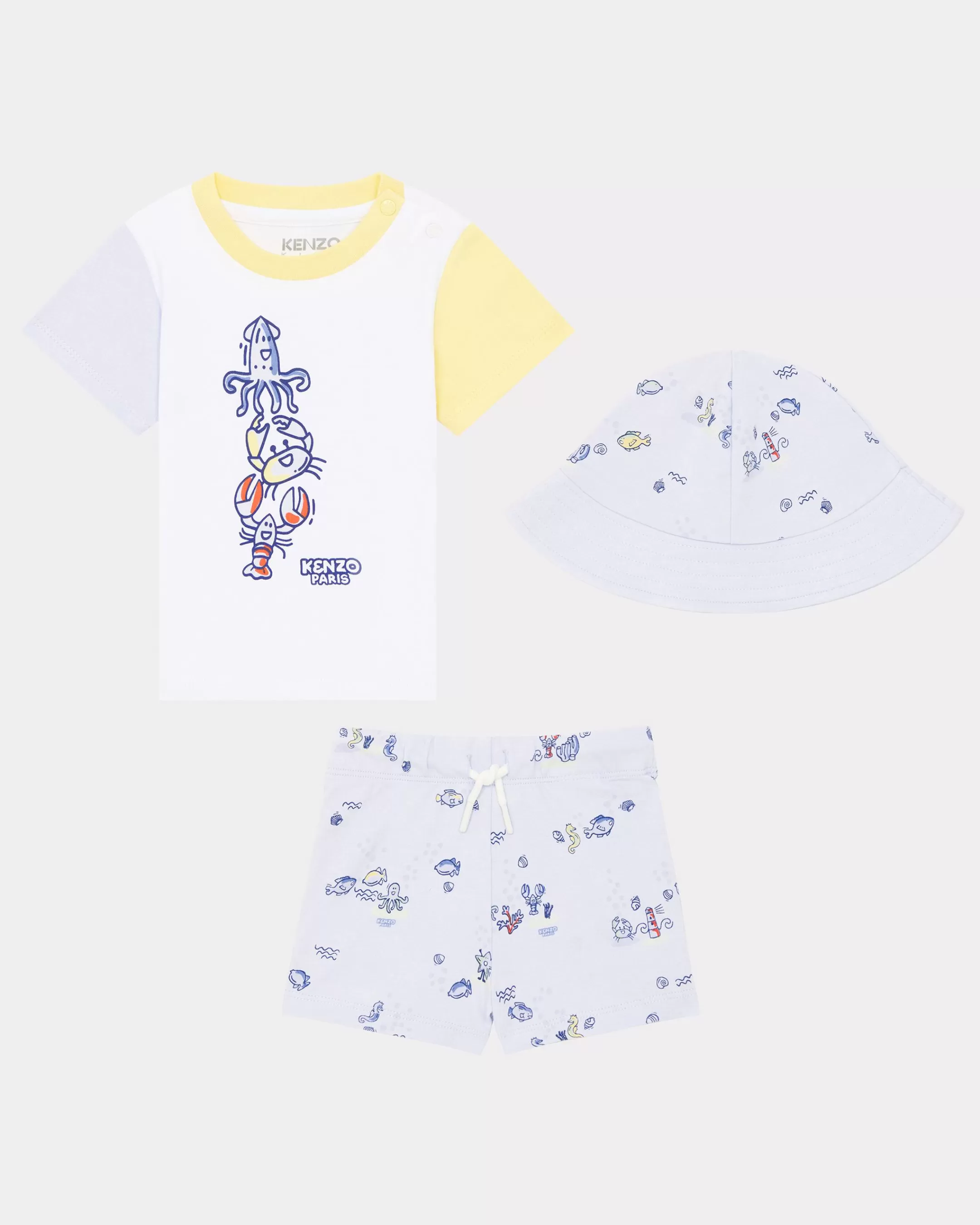 BABIES (1 MONTH - 2 YEARS)*KENZO 3 pieces cotton set Light Blue