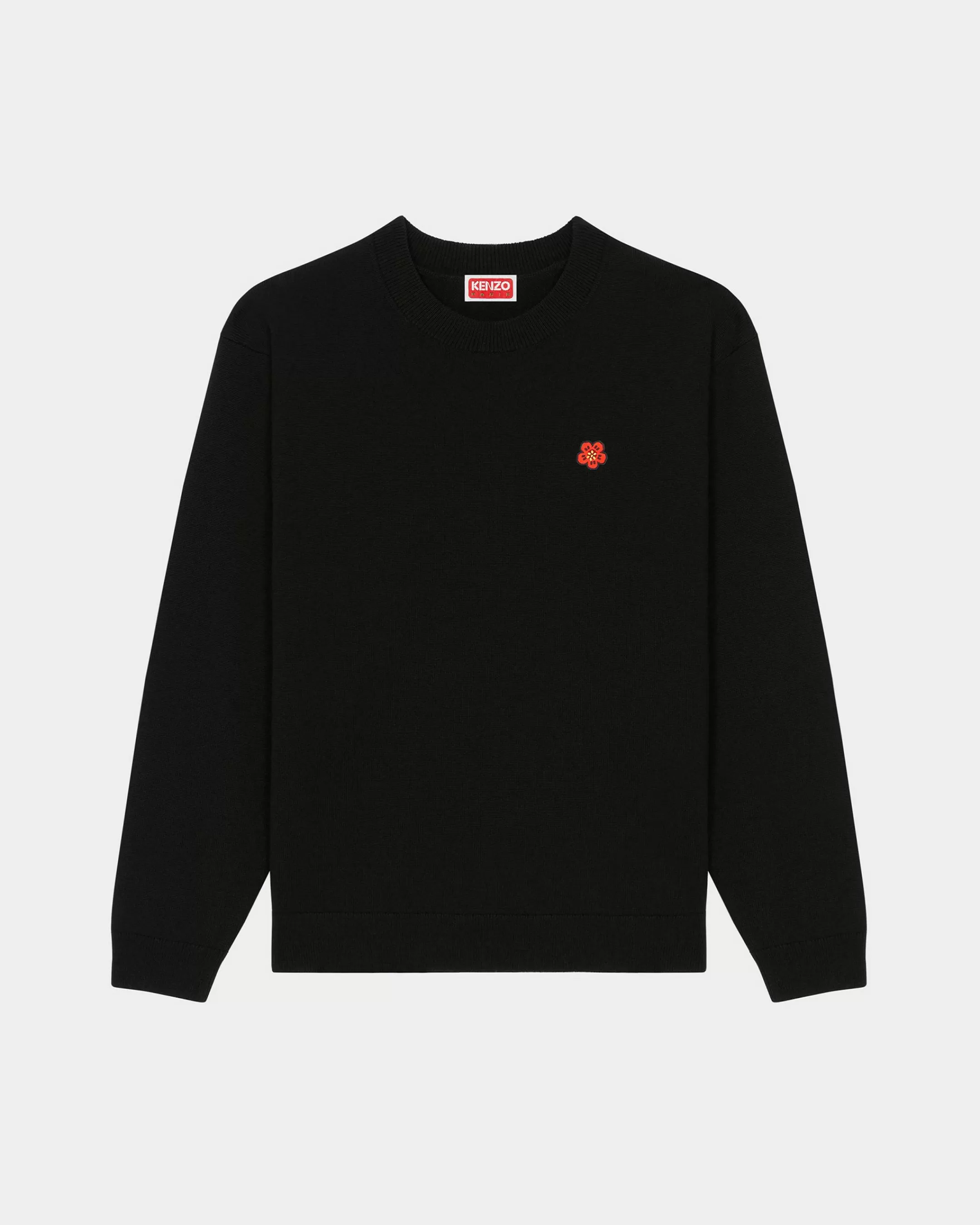 Knitwear*KENZO 'Boke Flower Crest' embroidered jumper Black