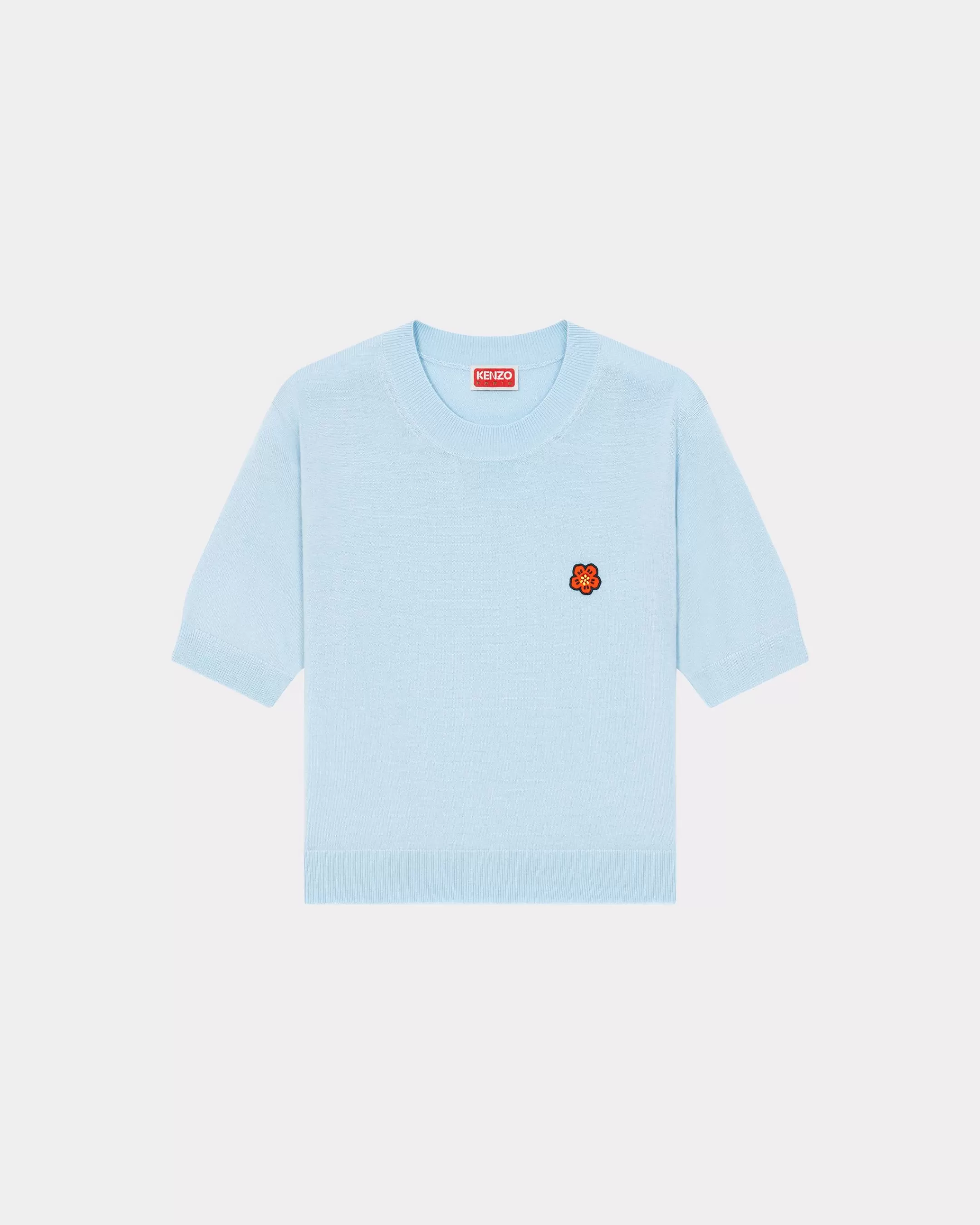 Knitwear | Boke Flower*KENZO 'Boke Flower Crest' embroidered short-sleeved jumper Light Blue