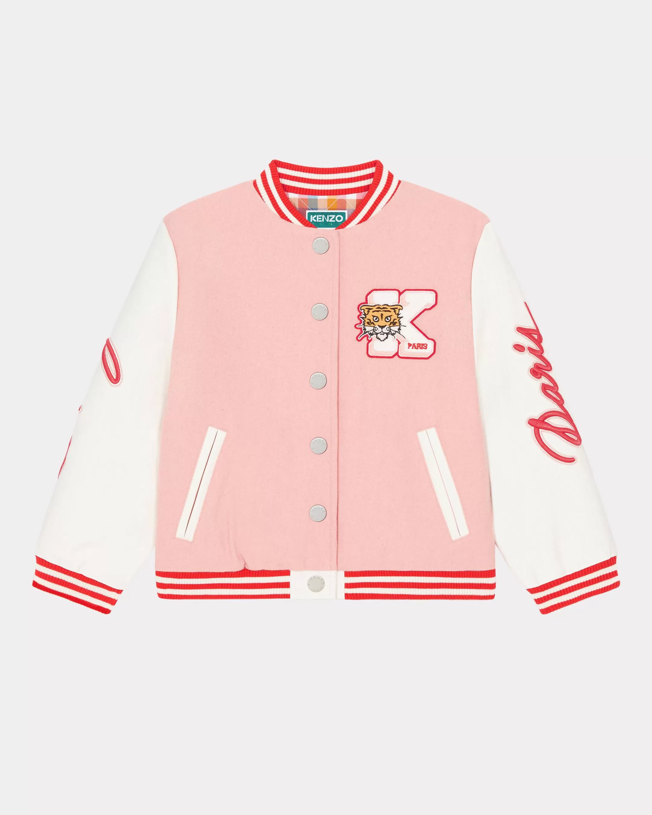 GIRLS (3-12 YEARS)*KENZO 'Campus' embroidered jacket Flamingo Pink