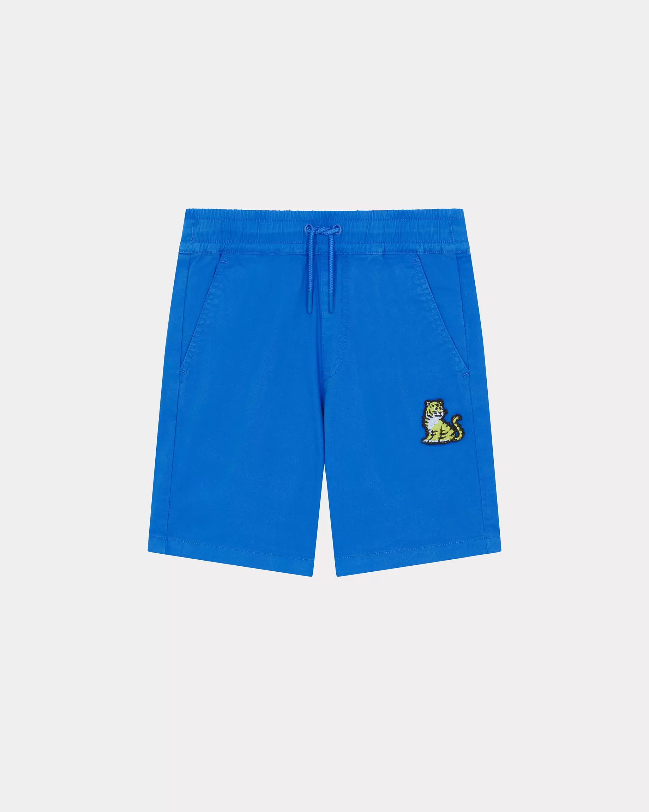 BOYS (3-12 YEARS)*KENZO Embroidered cotton Bermuda shorts Cobalt