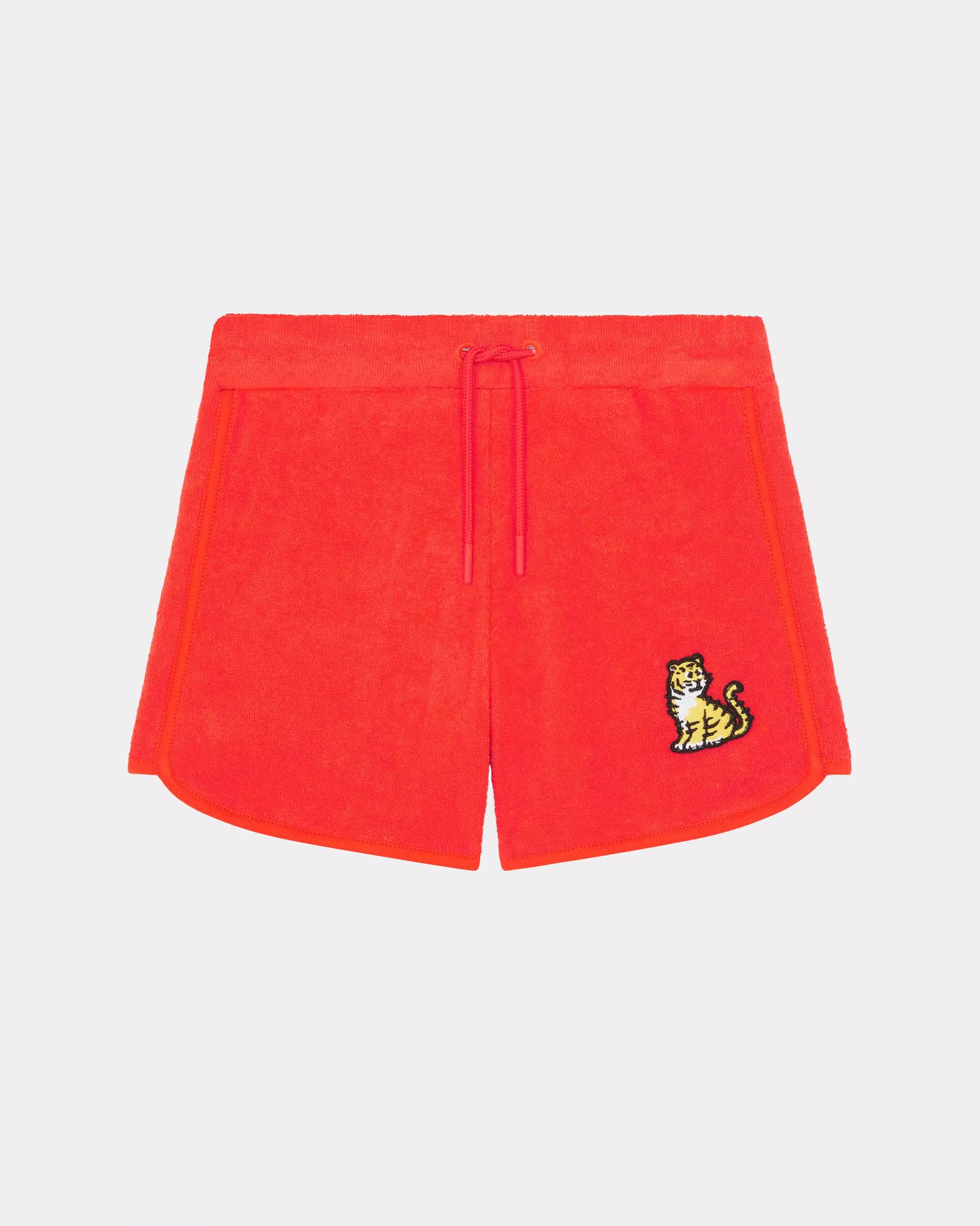 BOYS (3-12 YEARS)*KENZO Embroidered terry towelling Bermuda shorts Vermillion