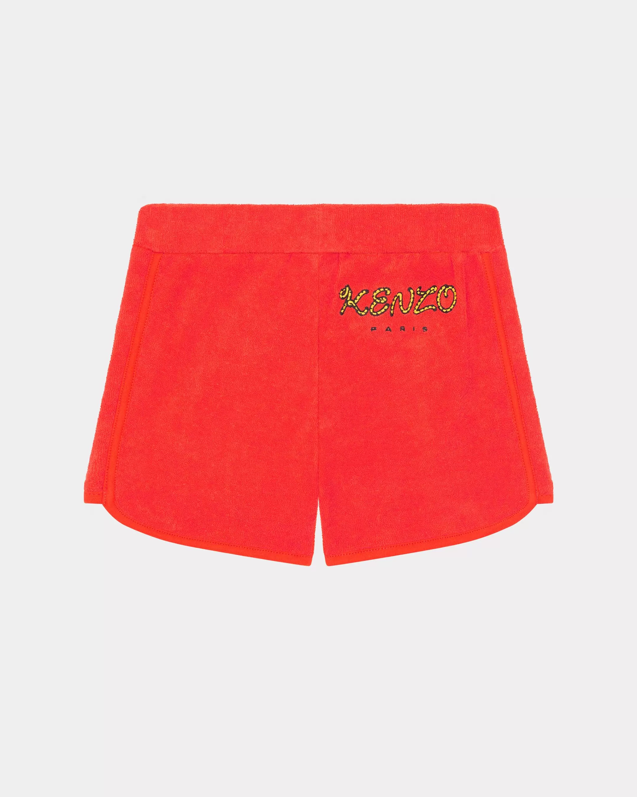 BOYS (3-12 YEARS)*KENZO Embroidered terry towelling Bermuda shorts Vermillion