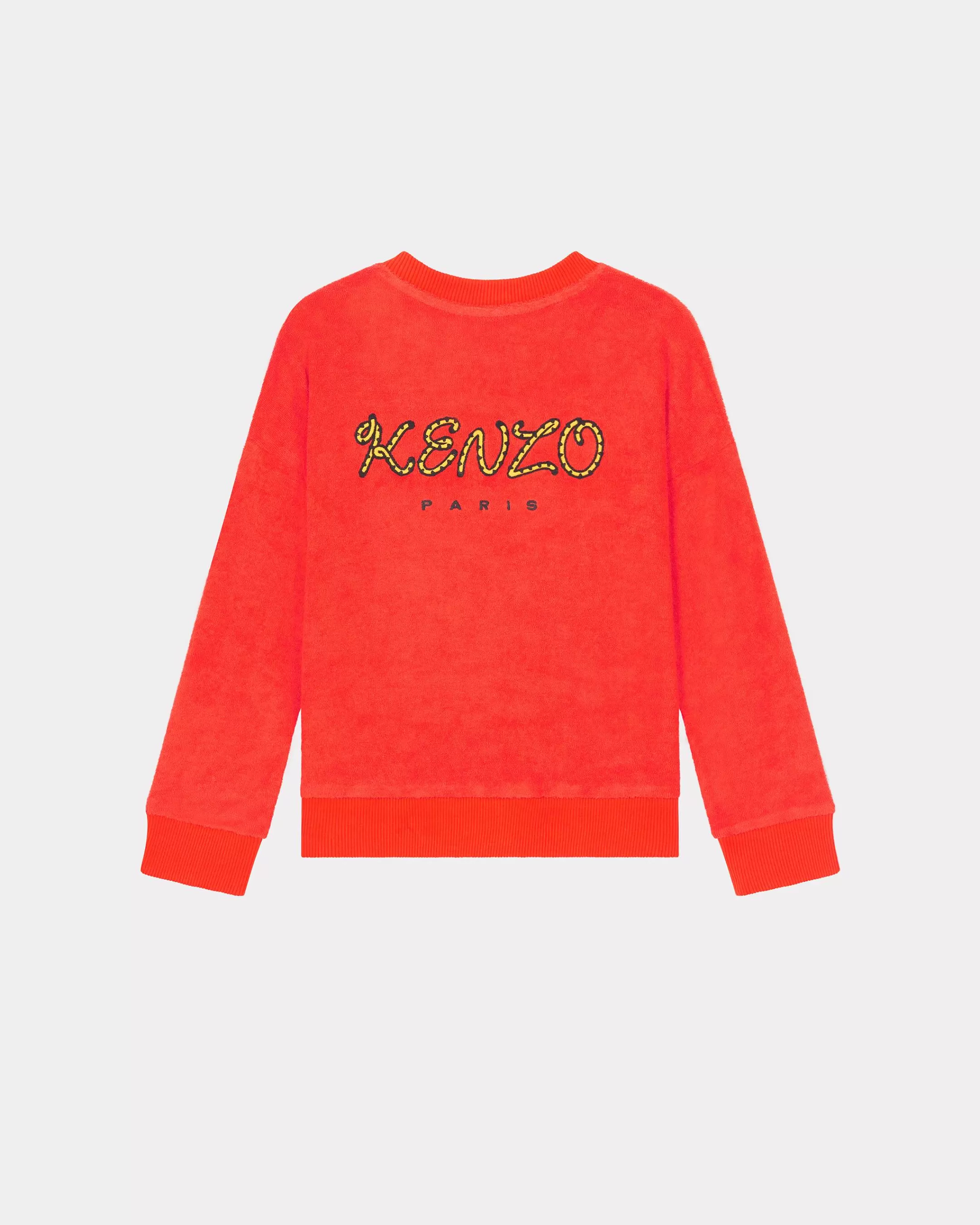 GIRLS (3-12 YEARS)*KENZO Embroidered towelling sweatshirt Vermillion