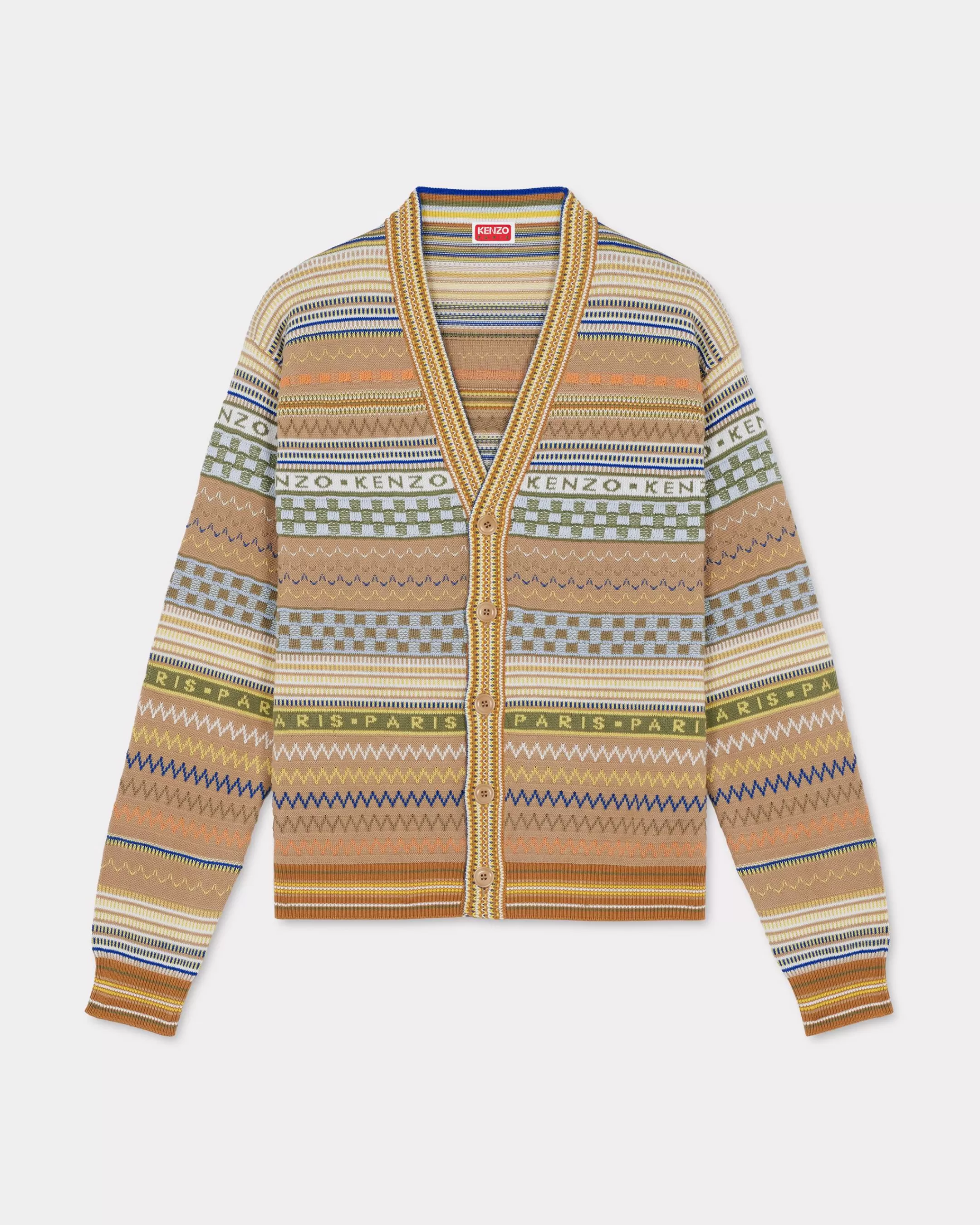 Knitwear*KENZO 'Fairisle' cardigan Camel