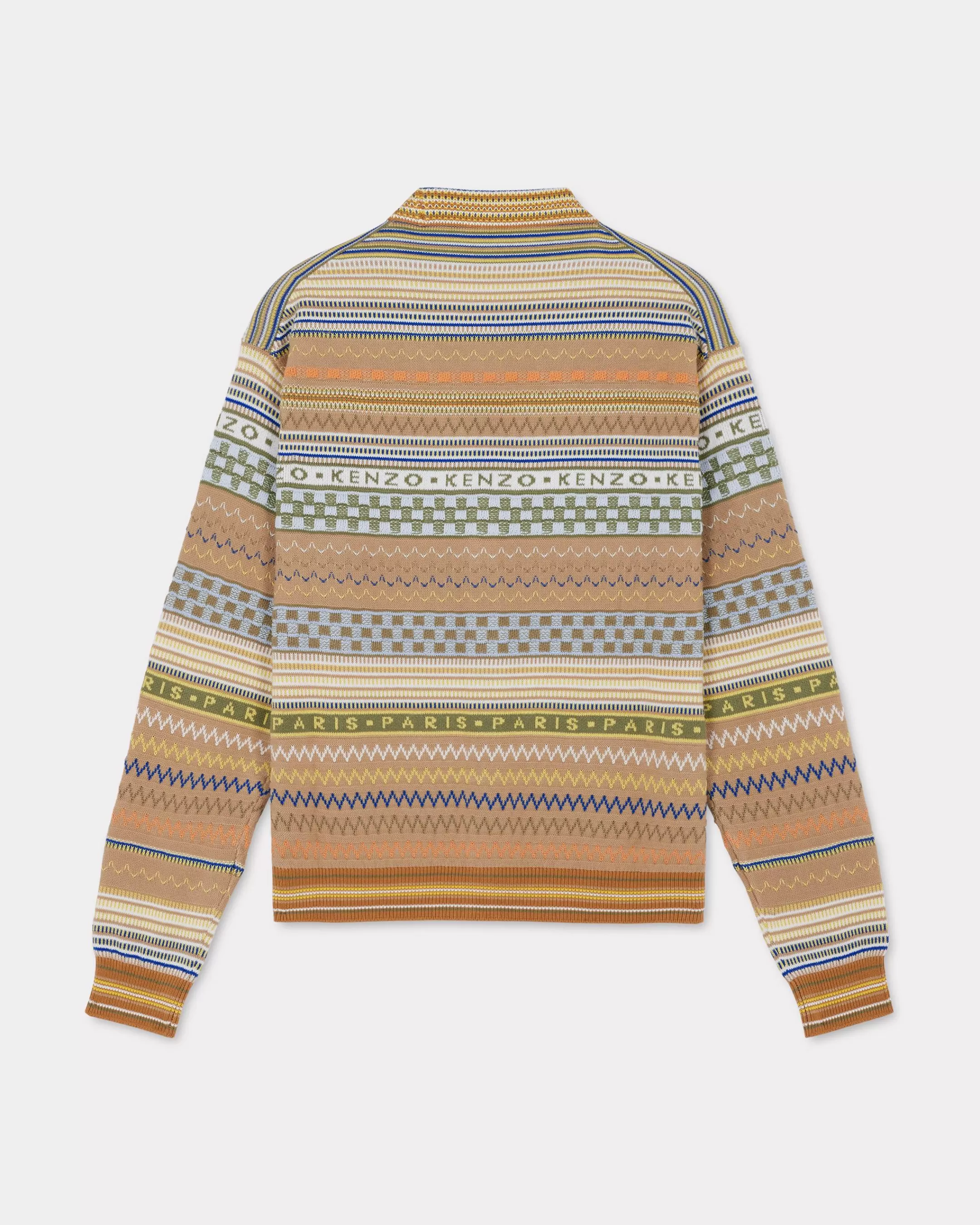 Knitwear*KENZO 'Fairisle' cardigan Camel