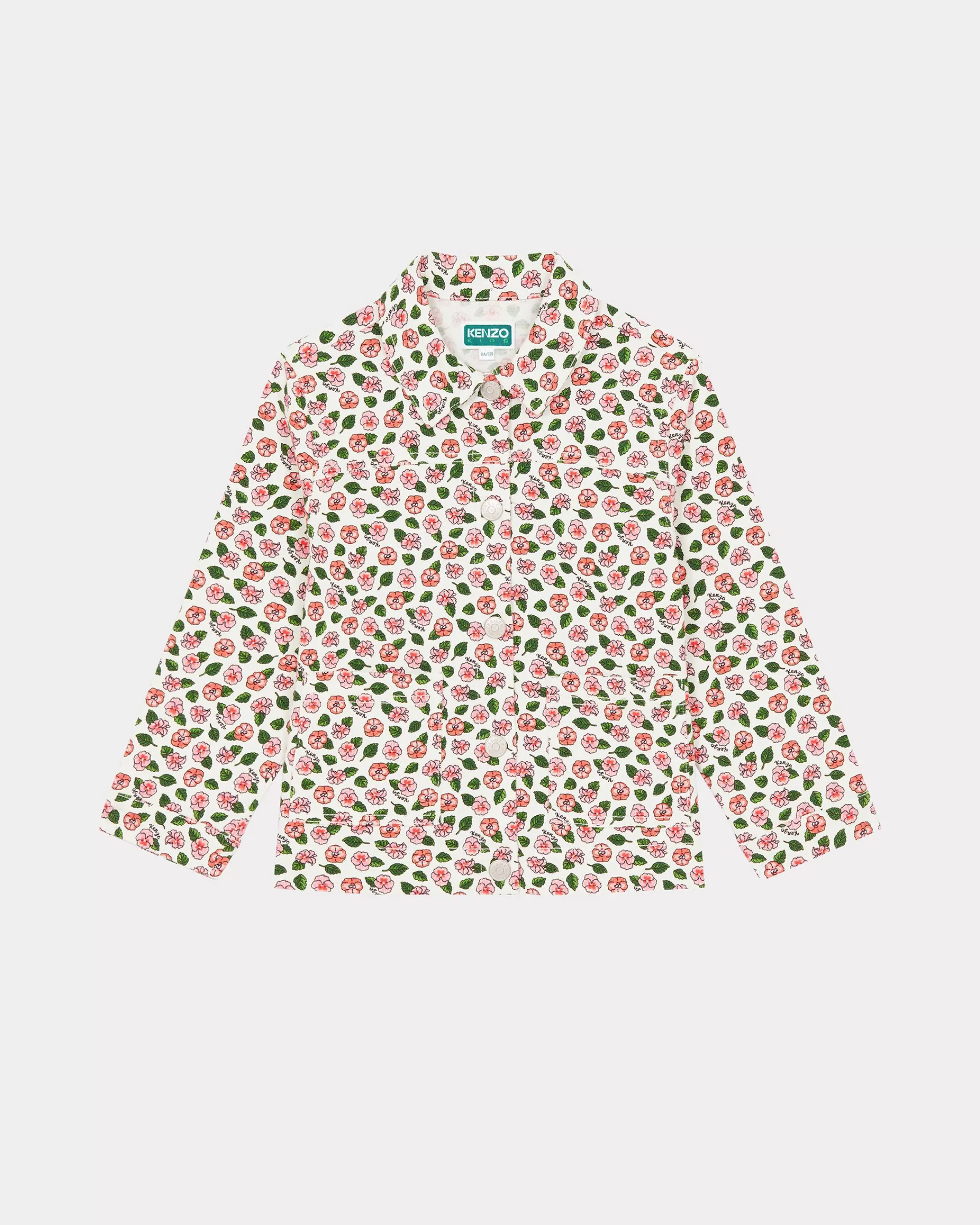 GIRLS (3-12 YEARS)*KENZO 'Flower' cotton jacket Off White