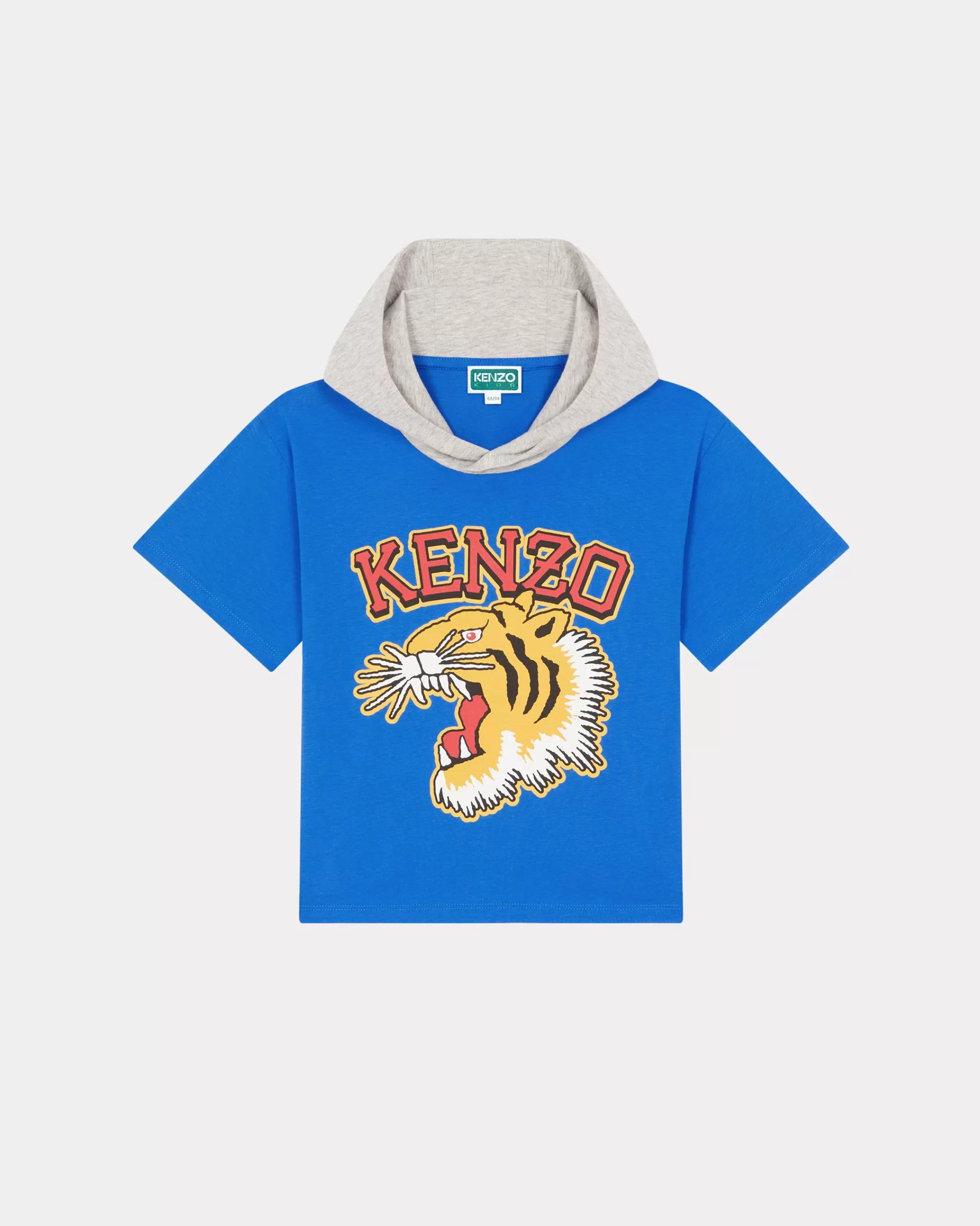 BOYS (3-12 YEARS)*KENZO Hooded cotton T-shirt Cobalt