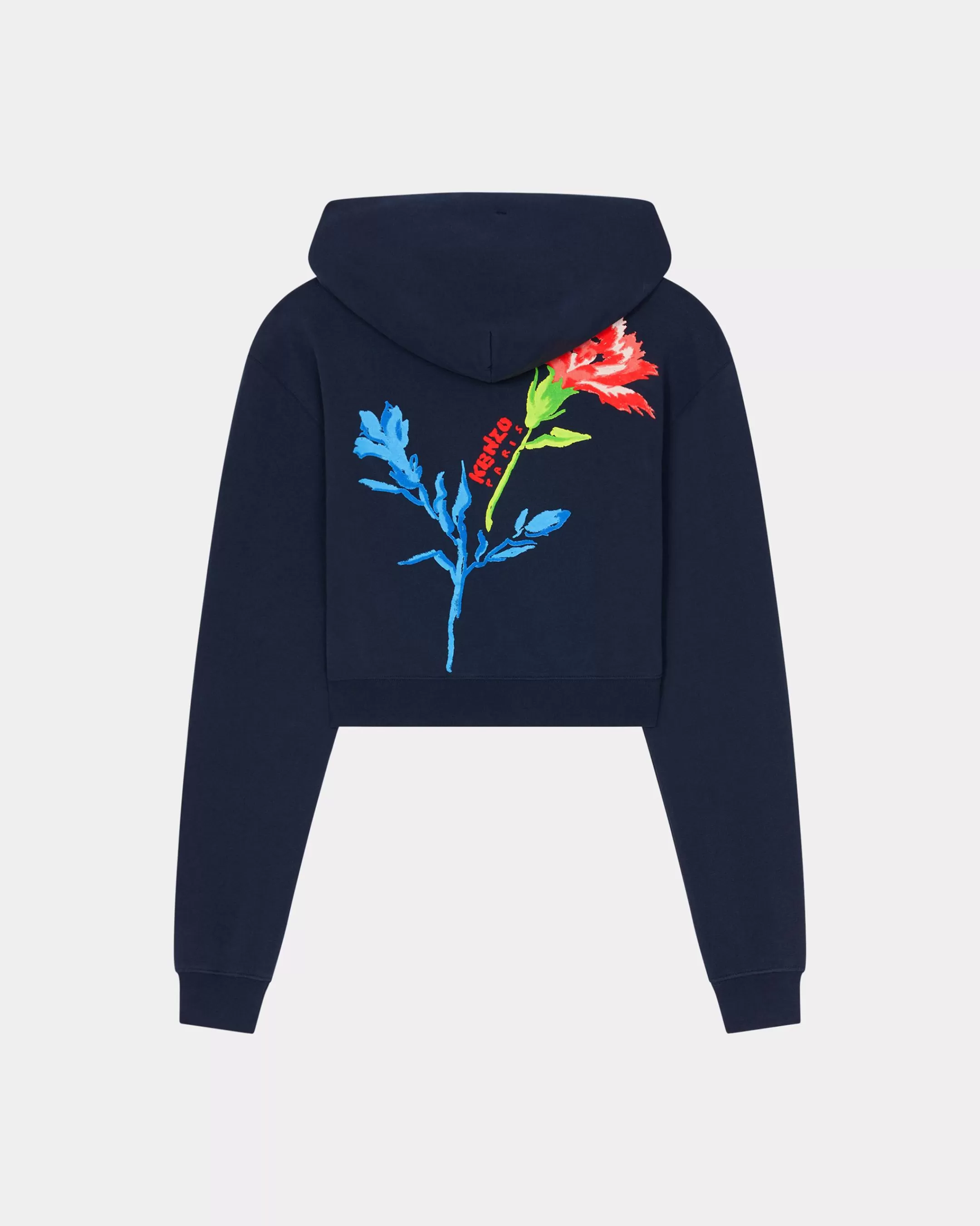 Sweatshirts and Hoodies*KENZO Hooded ' Drawn Flowers' embroidered sweatshirt Midnight Blue