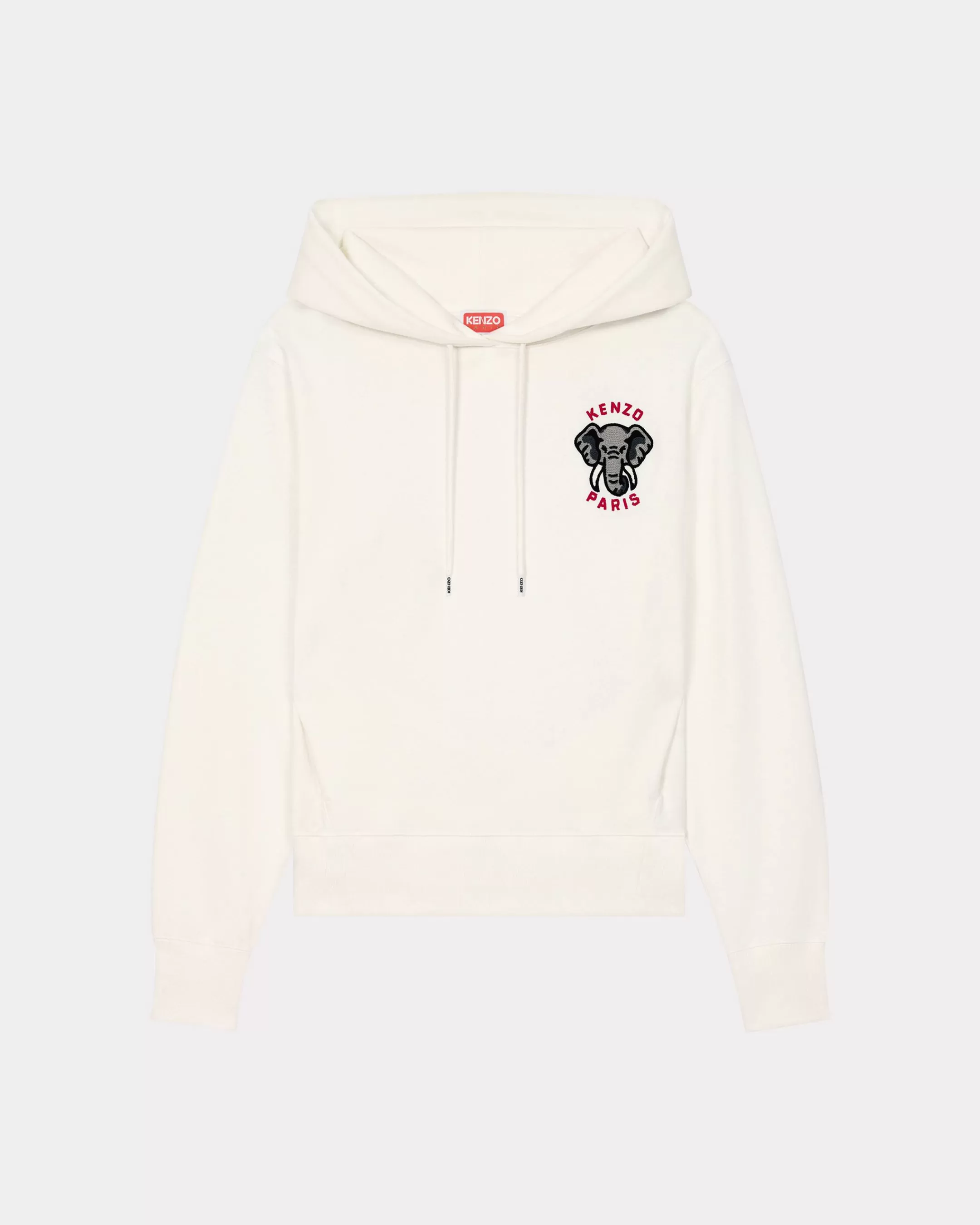 Sweatshirts and Hoodies*KENZO Hooded ' Elephant Crest' embroidered sweatshirt Off White