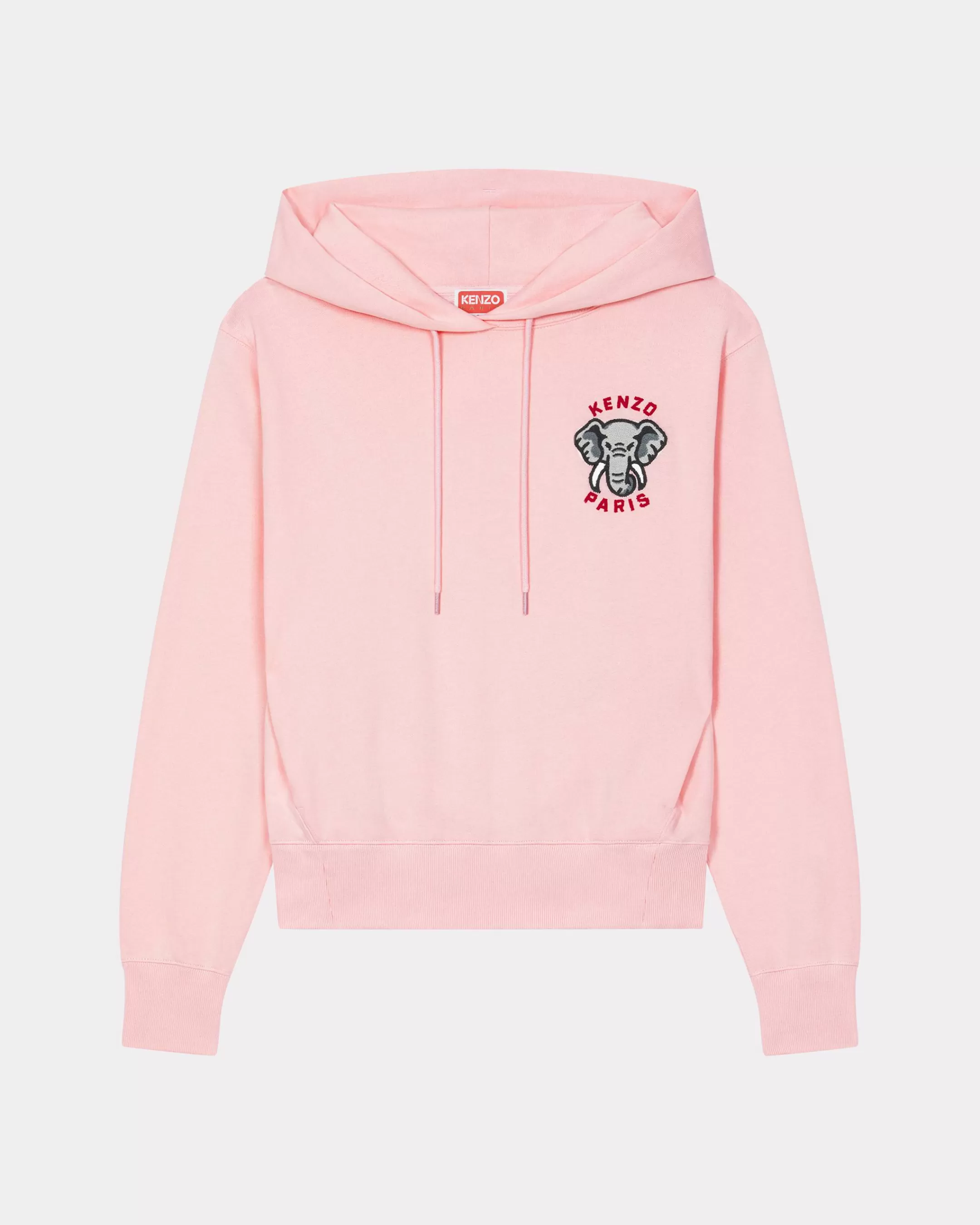 Sweatshirts and Hoodies*KENZO Hooded ' Elephant Crest' embroidered sweatshirt Faded Pink