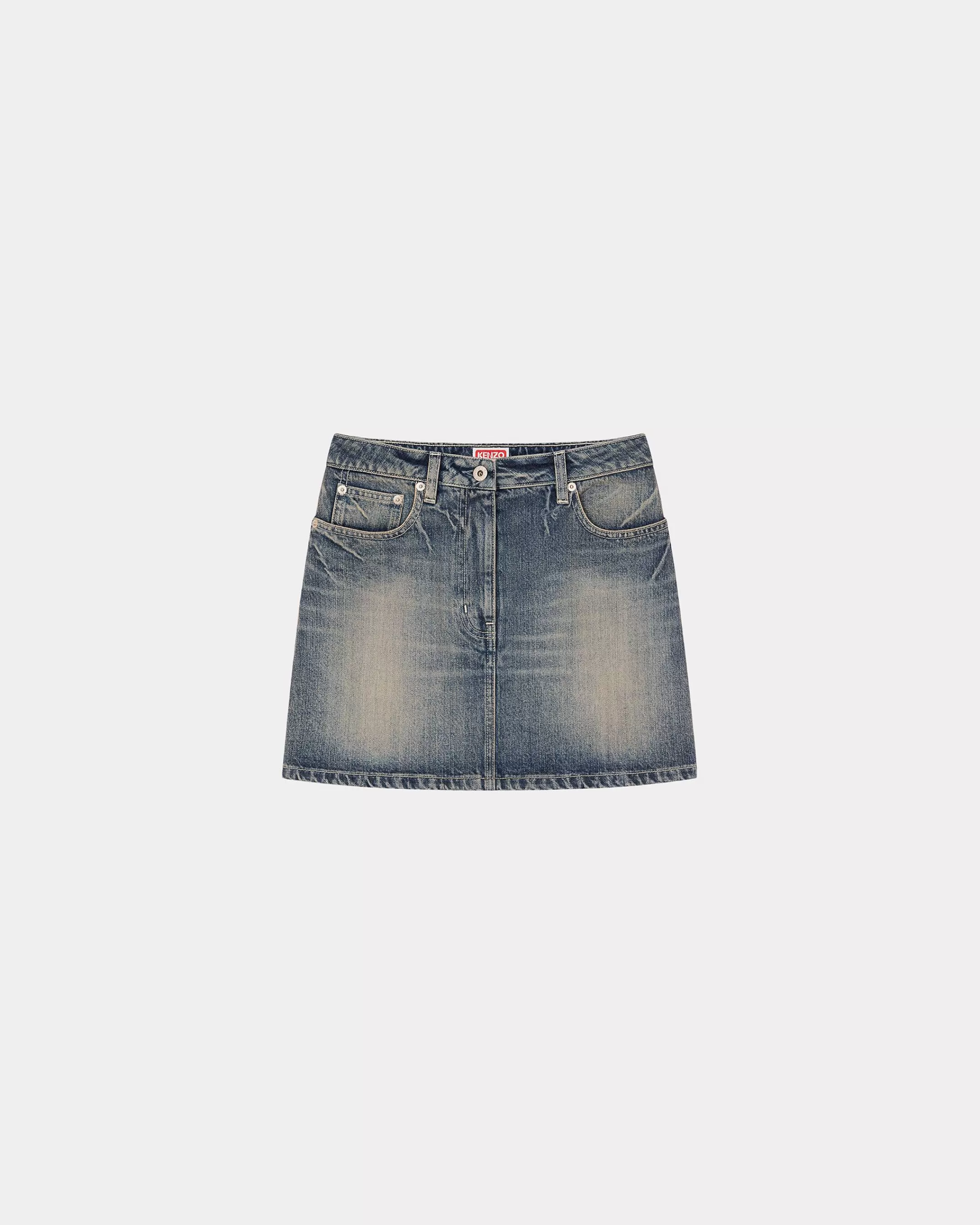 Denim | Dresses and Skirts*KENZO Japanese denim miniskirt Stone Bl Dirty Blue Denim