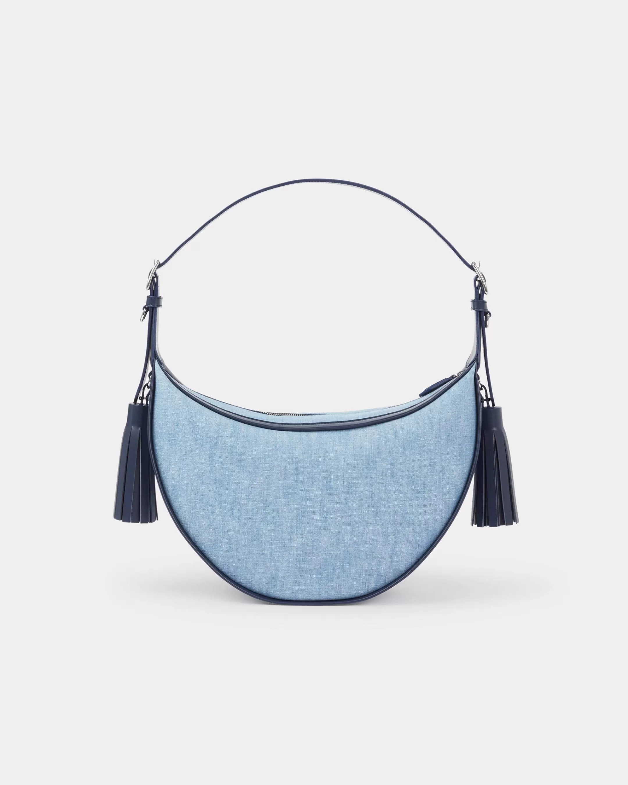 BAGS | Women's Bags*KENZO ' 18' medium denim and leather Hobo bag Stone Bleached Blue Denim