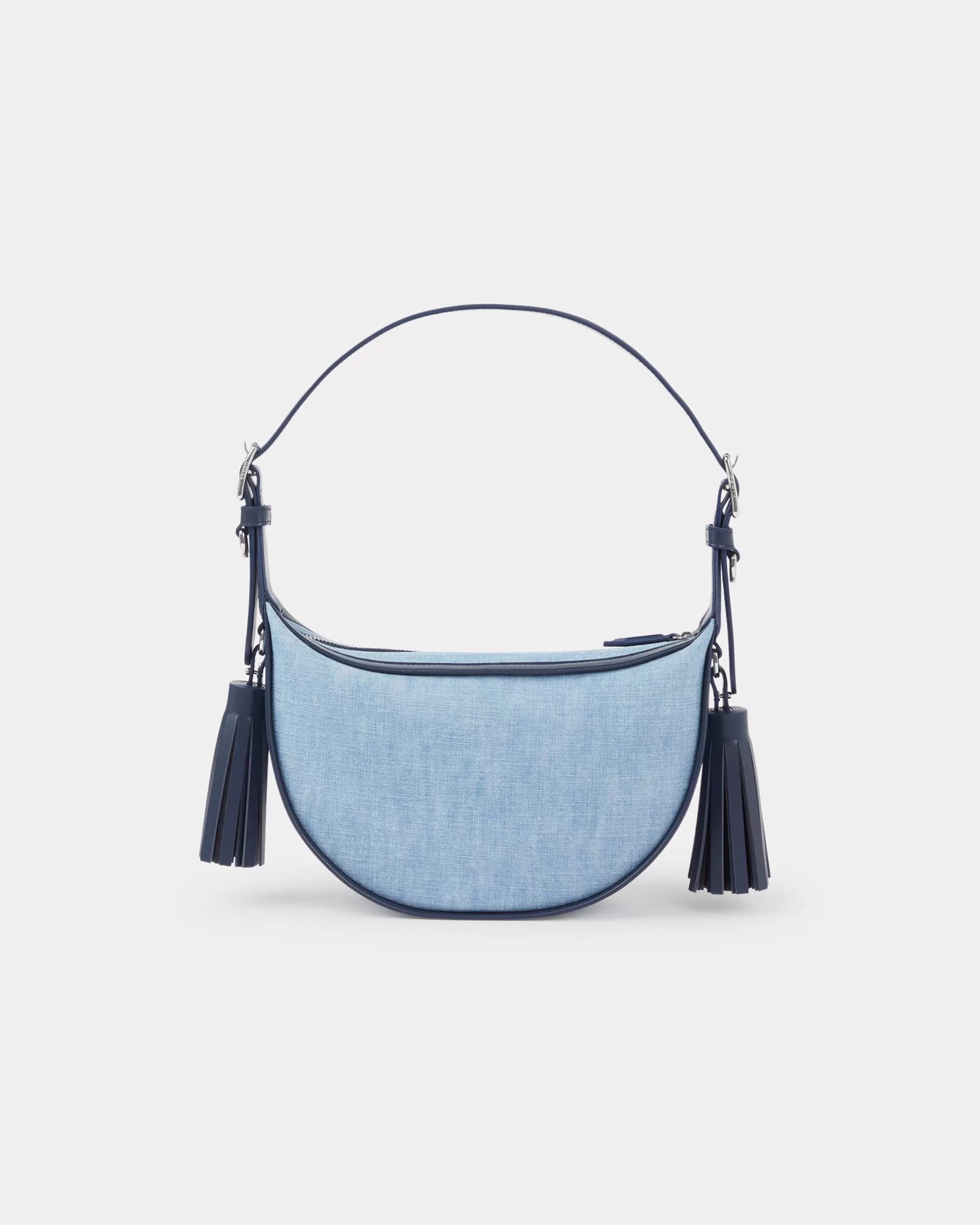 BAGS | Women's Bags*KENZO ' 18' small denim and leather Hobo bag Stone Bleached Blue Denim