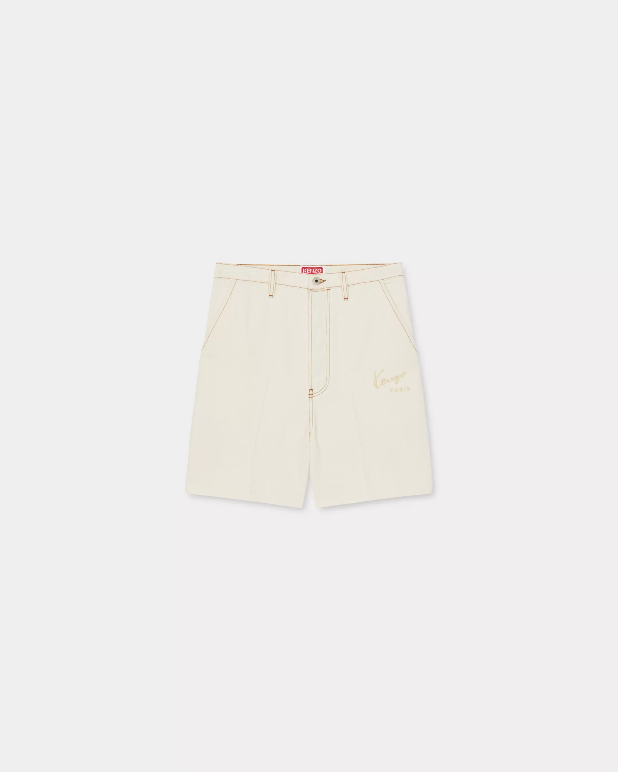 Denim | Pants and Shorts*KENZO ' Creations' relaxed straight short Stone Bleached White Denim