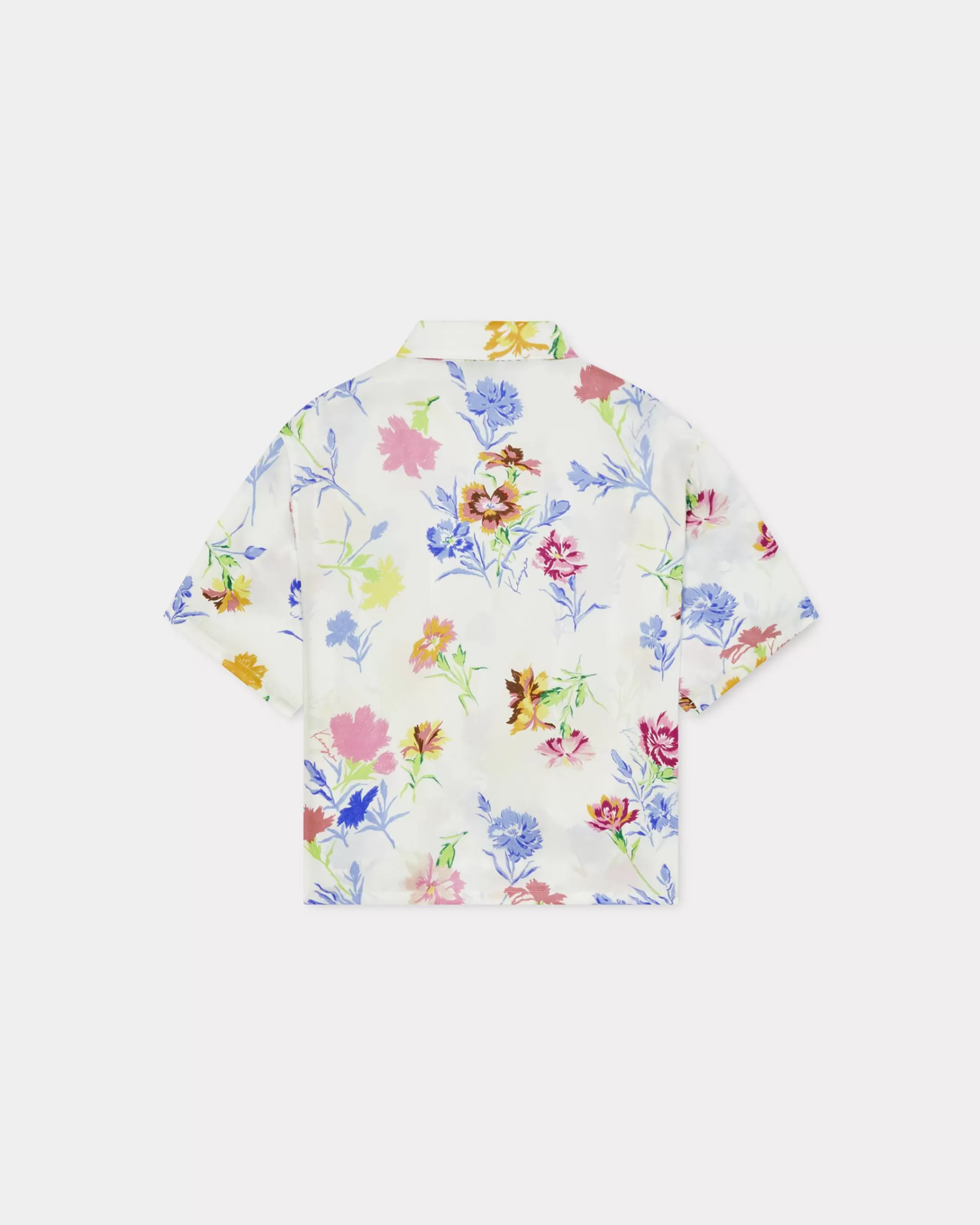 Shirts and Tops*KENZO ' Drawn Flowers' cropped hawaiian shirt Off White