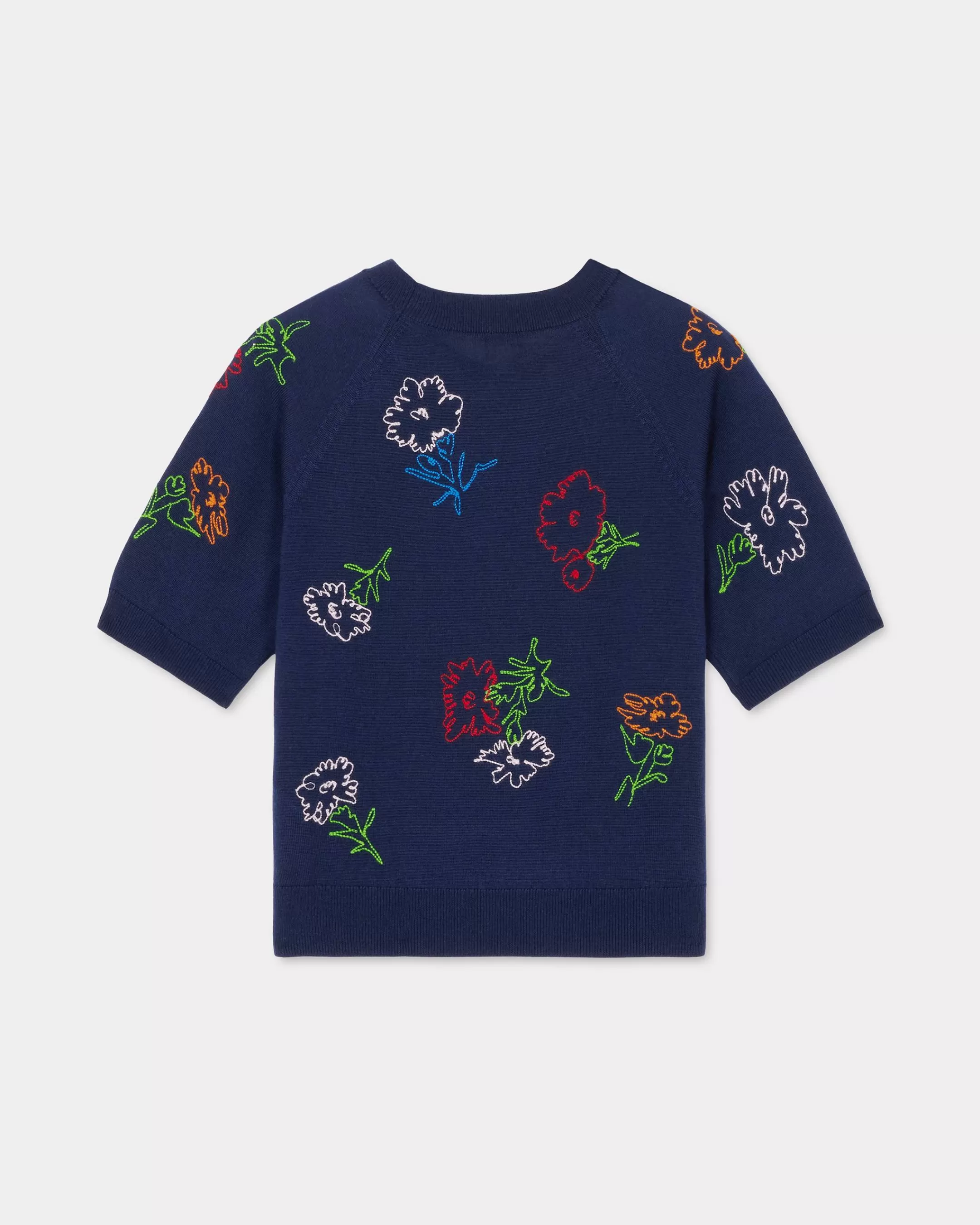 Knitwear*KENZO ' Drawn Flowers' embroidered jumper Midnight Blue