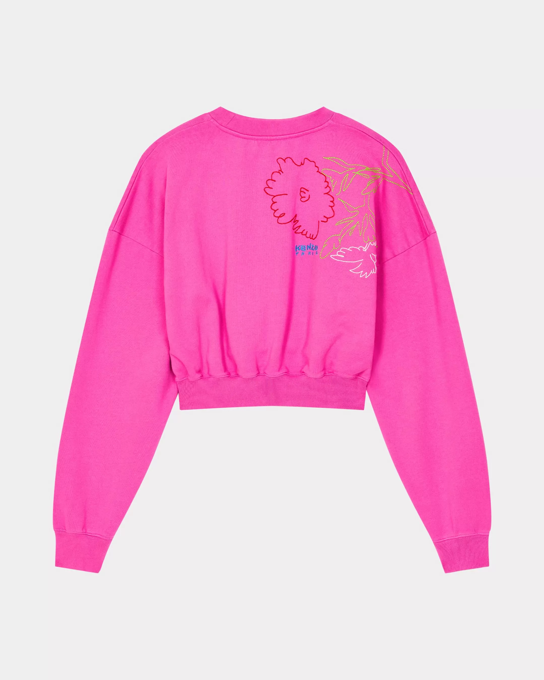 Sweatshirts and Hoodies*KENZO ' Drawn Flowers' embroidered sweatshirt Deep Fuschia