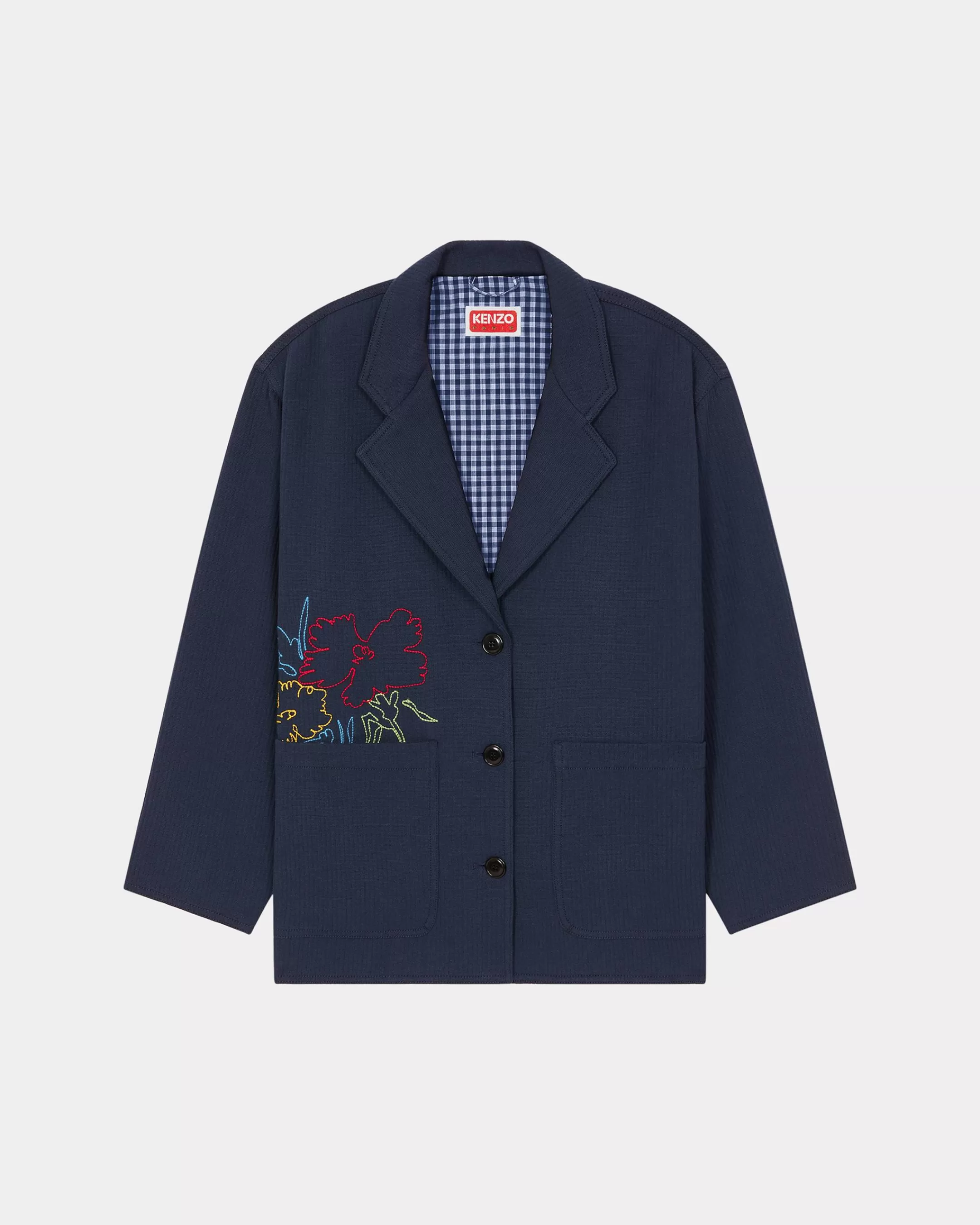 Tailoring | Jackets and Coats*KENZO ' Drawn Flowers' embroidered workwear jacket Midnight Blue