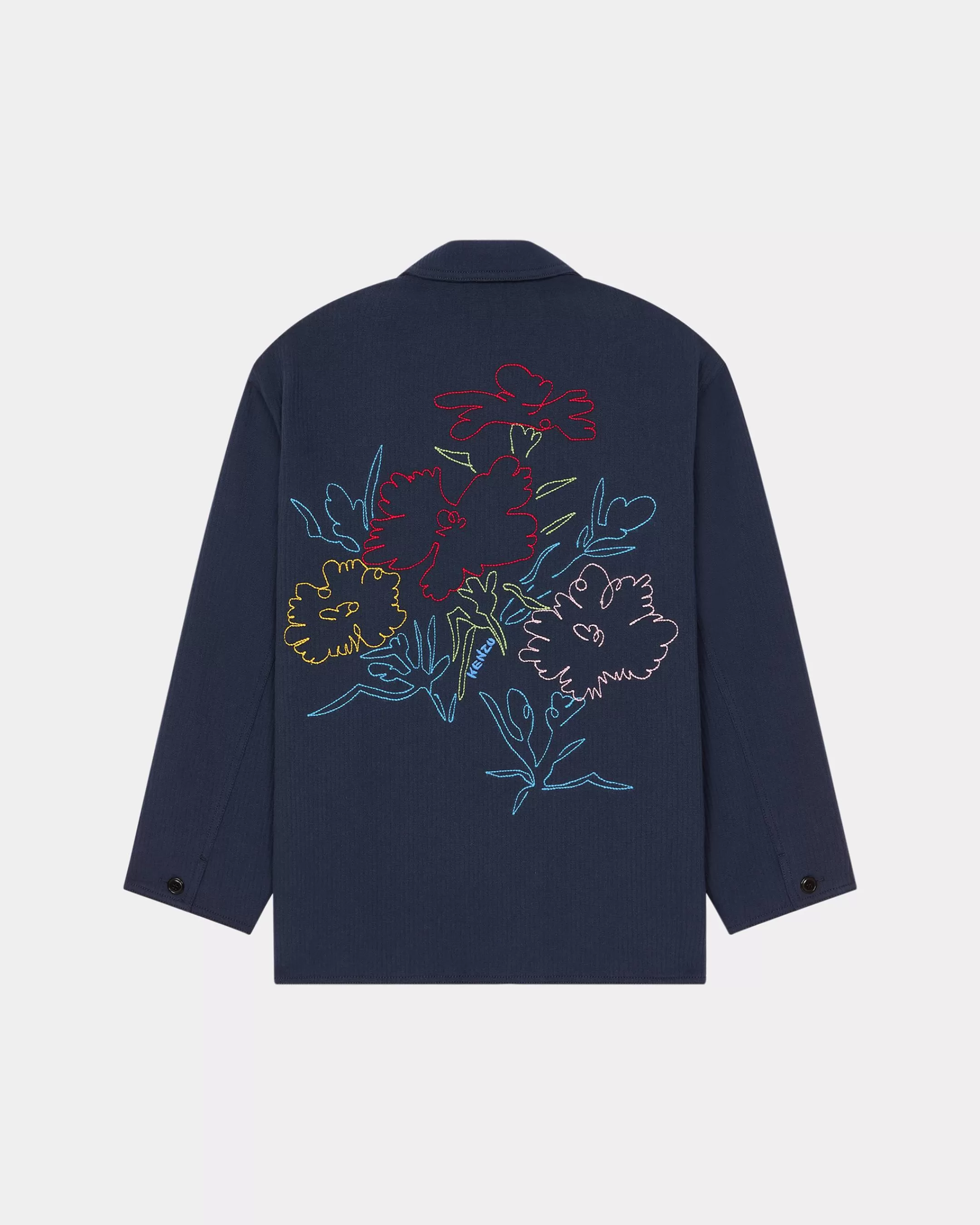 Tailoring | Jackets and Coats*KENZO ' Drawn Flowers' embroidered workwear jacket Midnight Blue