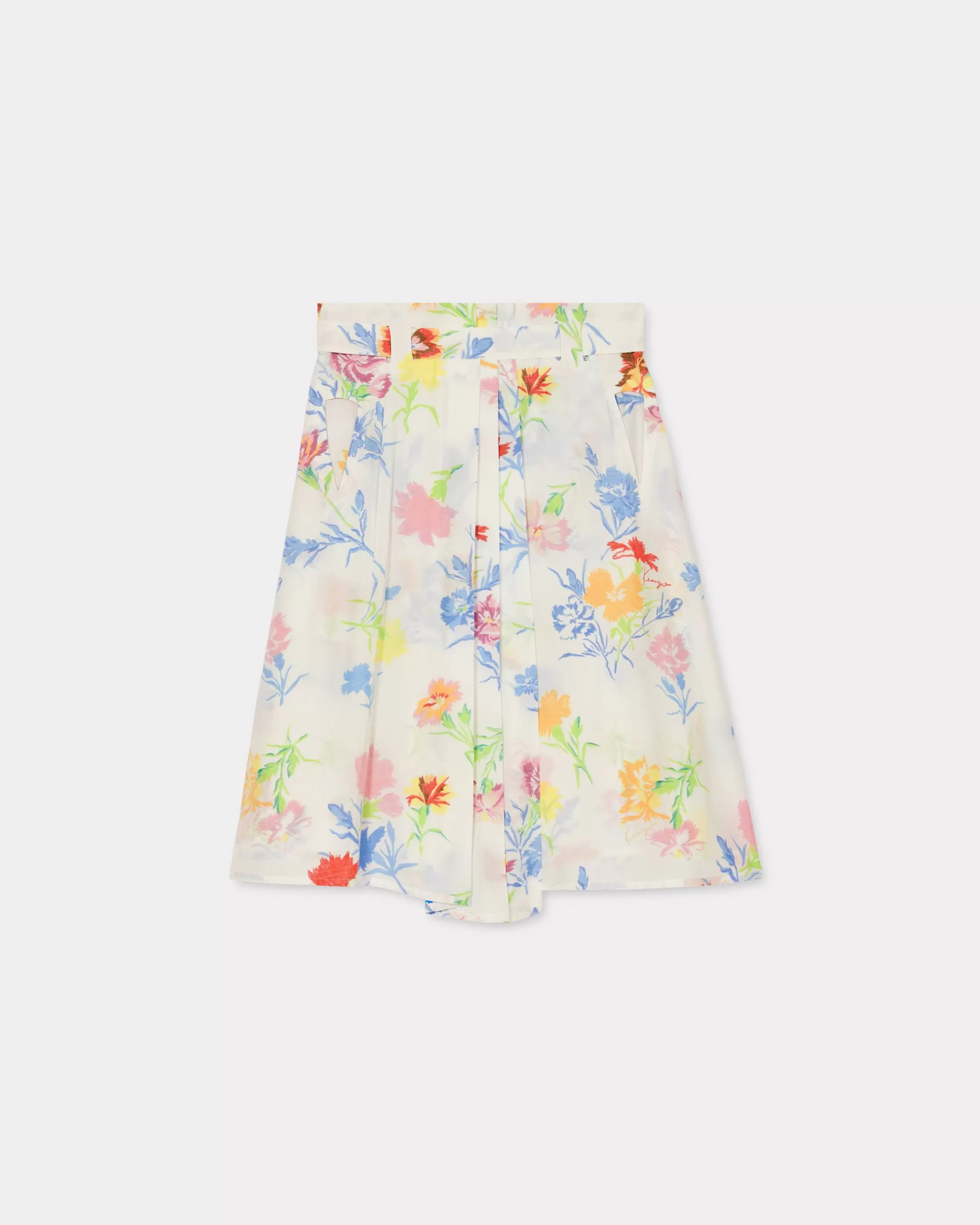 Dresses and Skirts*KENZO ' Drawn Flowers' pleated skirt Off White