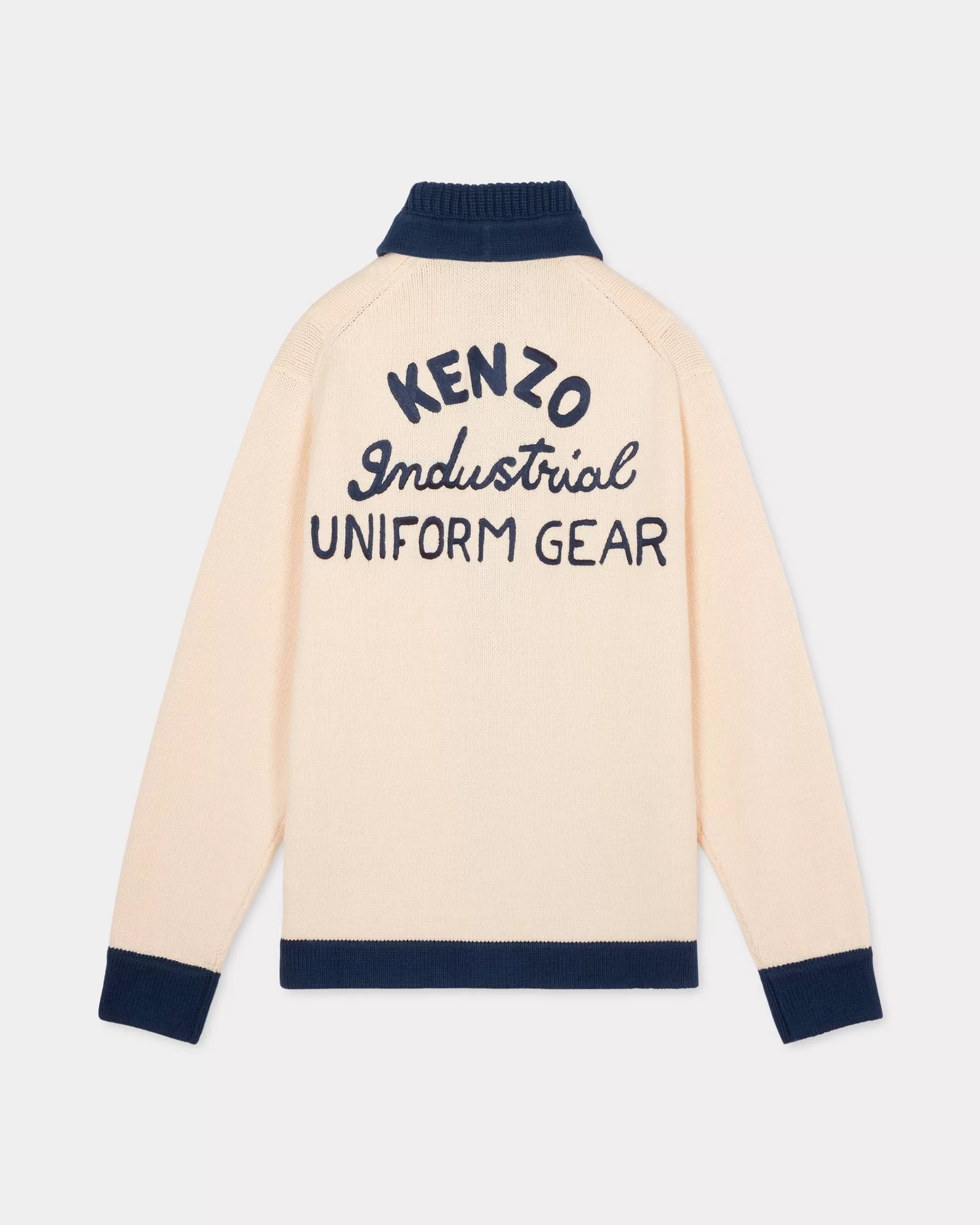 Knitwear*KENZO ' Drawn Varsity' cardigan Off White