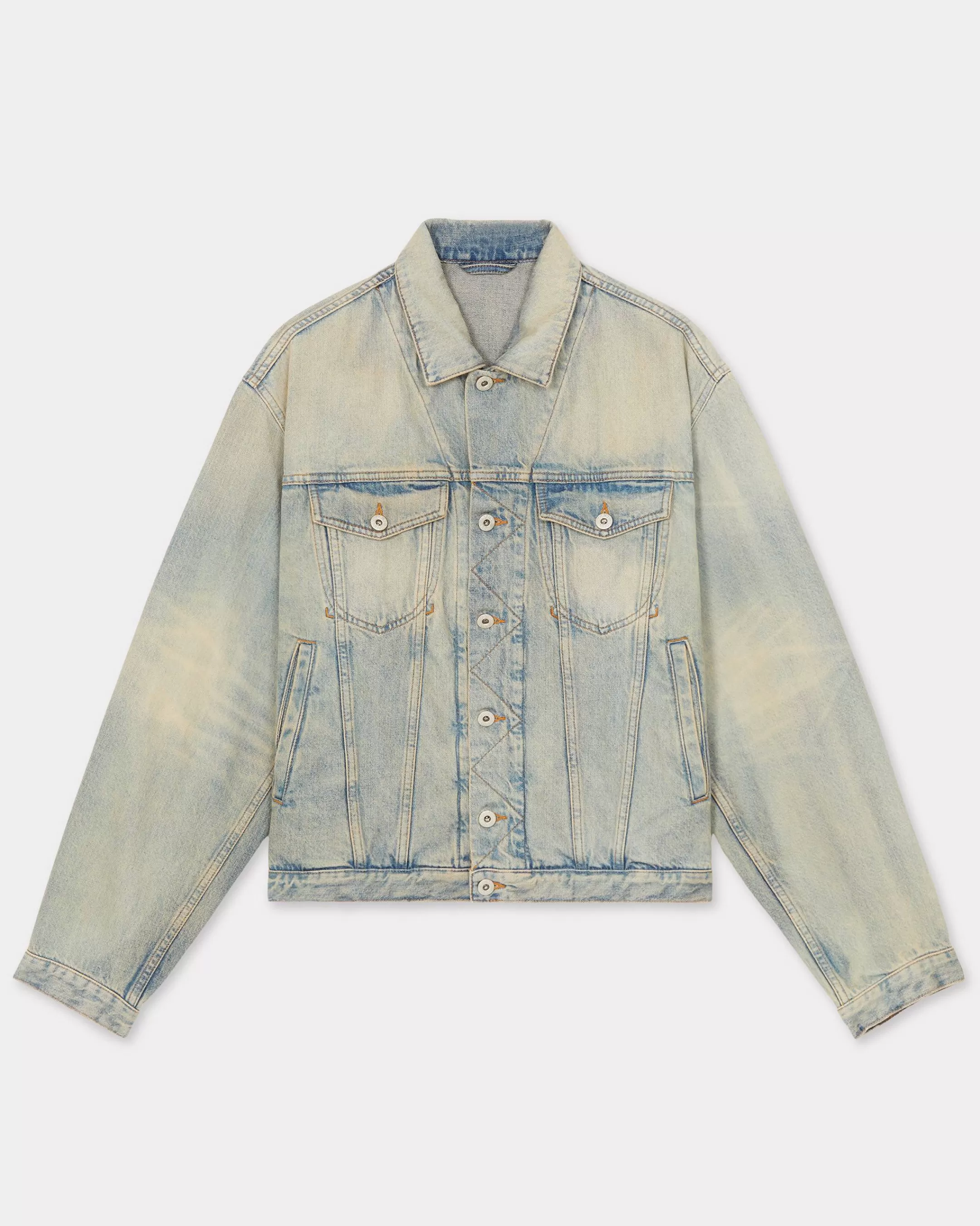 Denim | Jackets and Coats*KENZO ' Drawn Varsity' denim trucker jacket Stone Bl Dirty Blue Denim