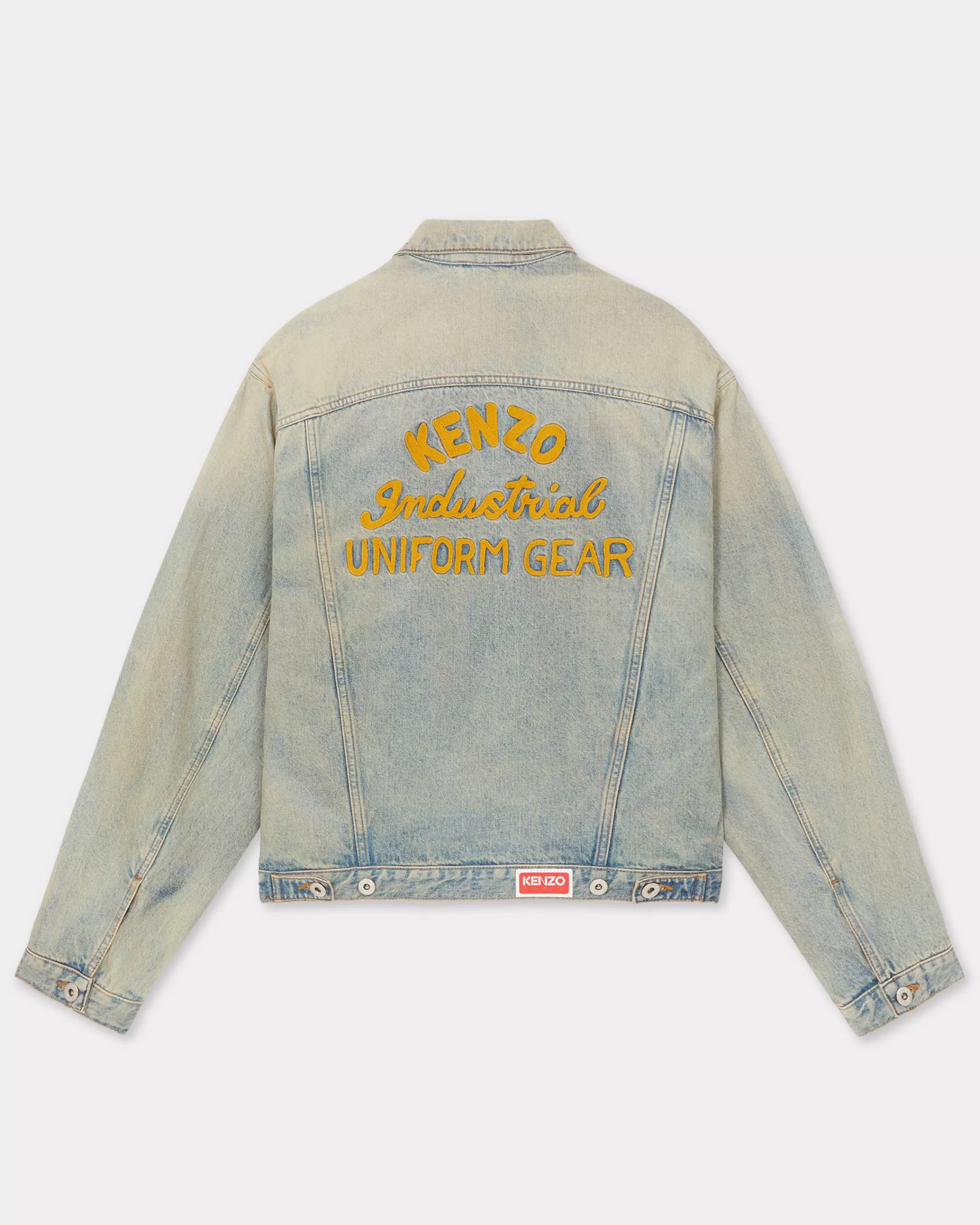 Denim | Jackets and Coats*KENZO ' Drawn Varsity' denim trucker jacket Stone Bl Dirty Blue Denim