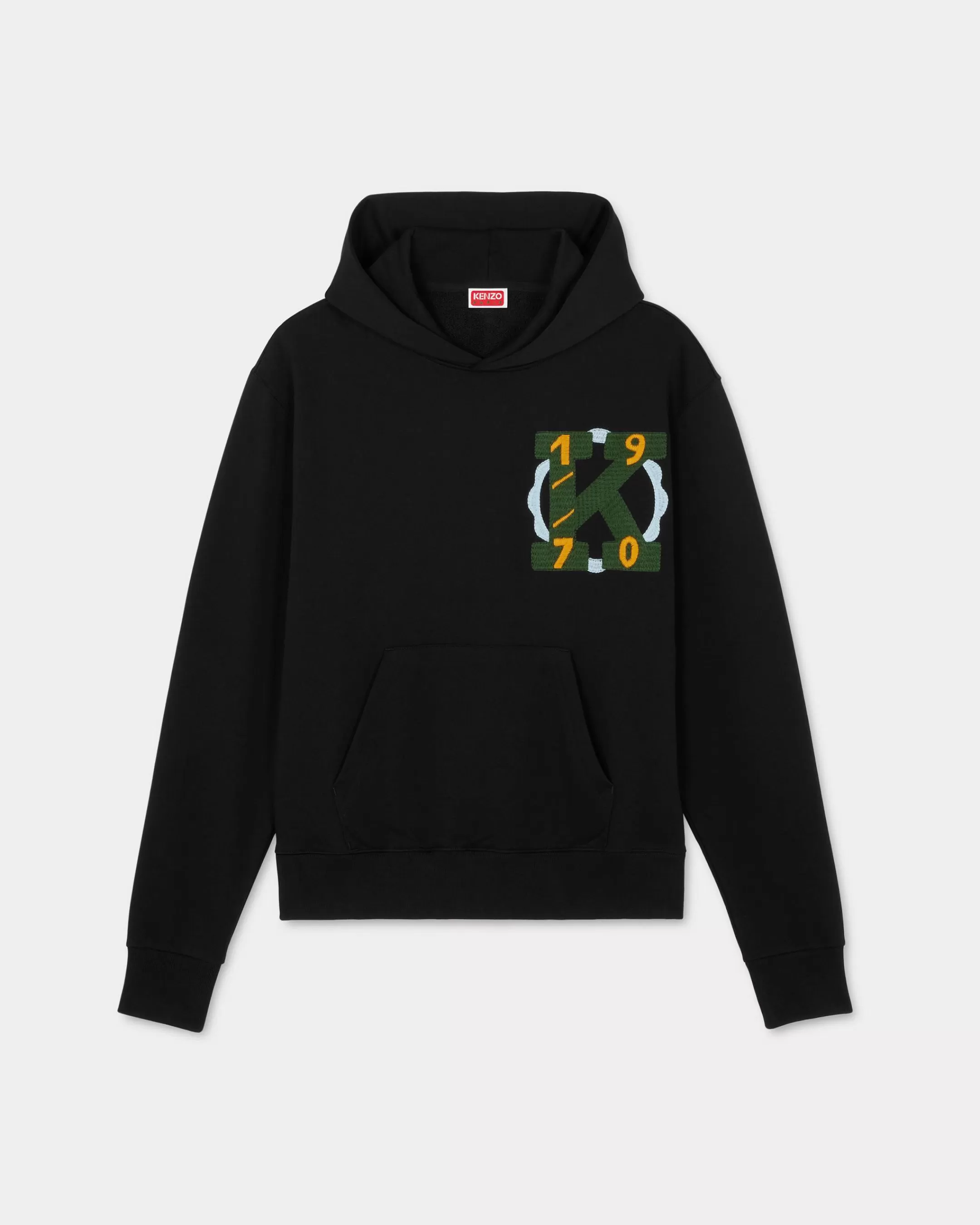 Sweatshirts and Hoodies*KENZO ' Drawn Varsity' hooded embroidered sweatshirt Black