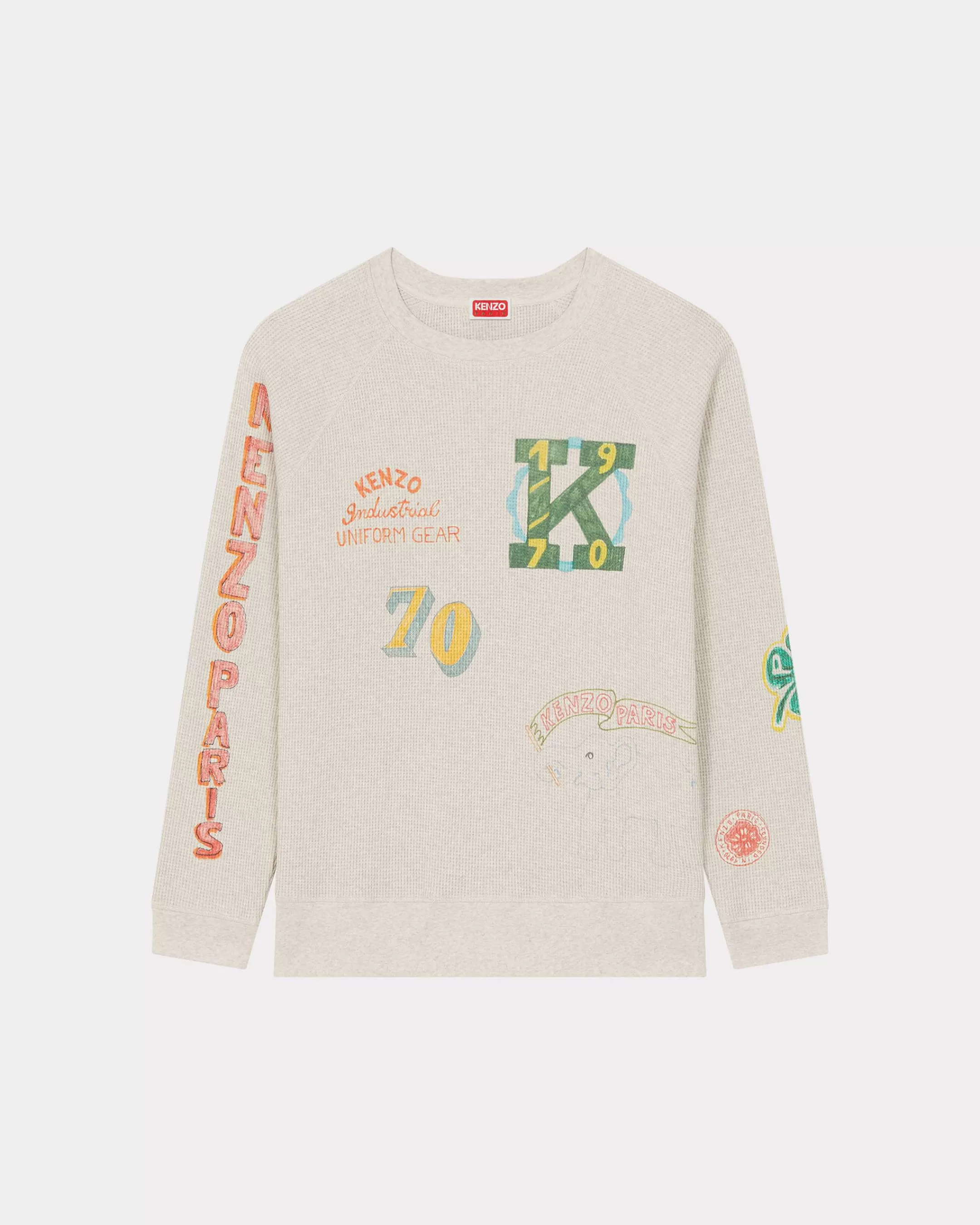 Sweatshirts and Hoodies*KENZO ' Drawn Varsity' oversized sweatshirt Pale Grey