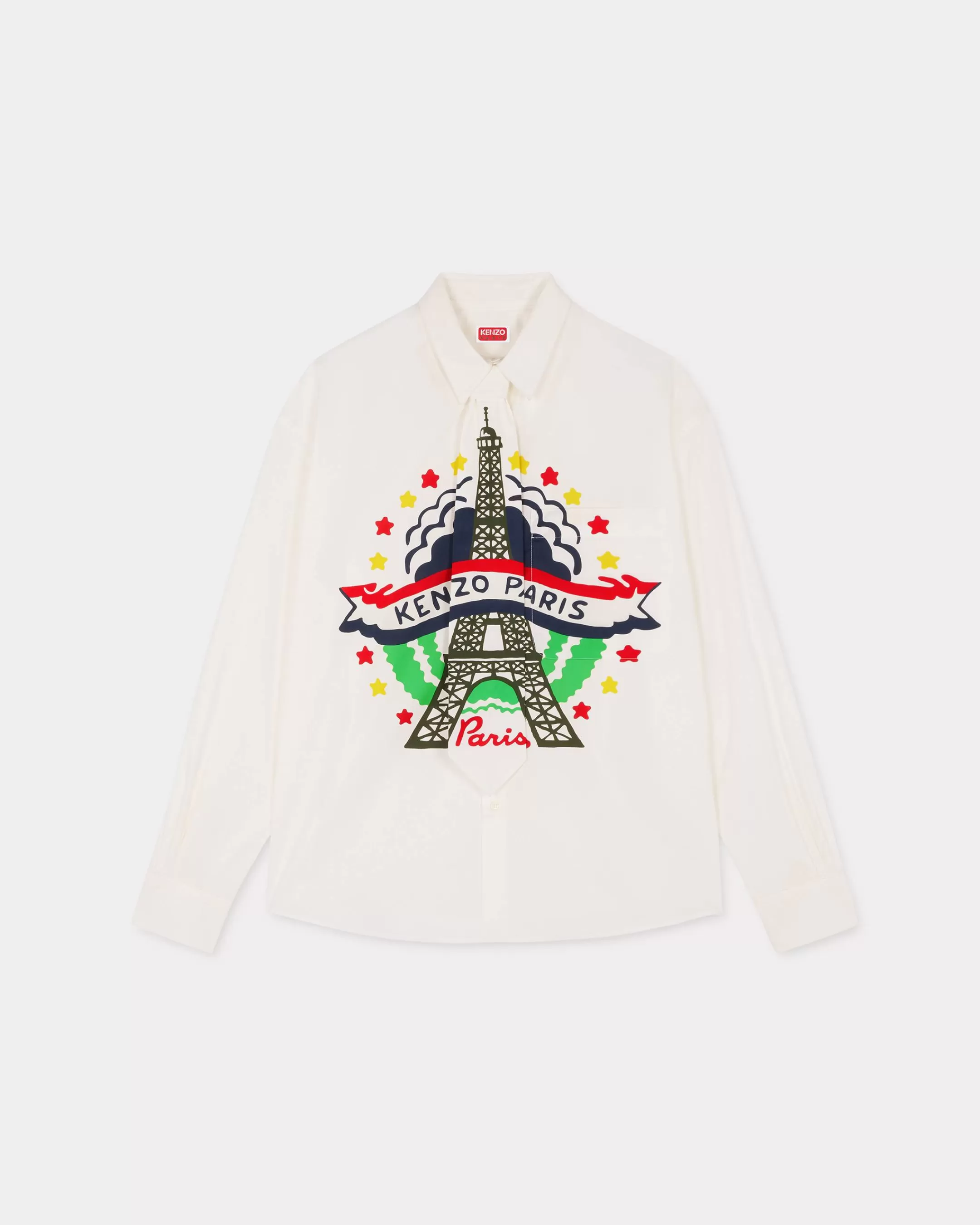 Shirts*KENZO ' Drawn Varsity' shirt with removable tie White