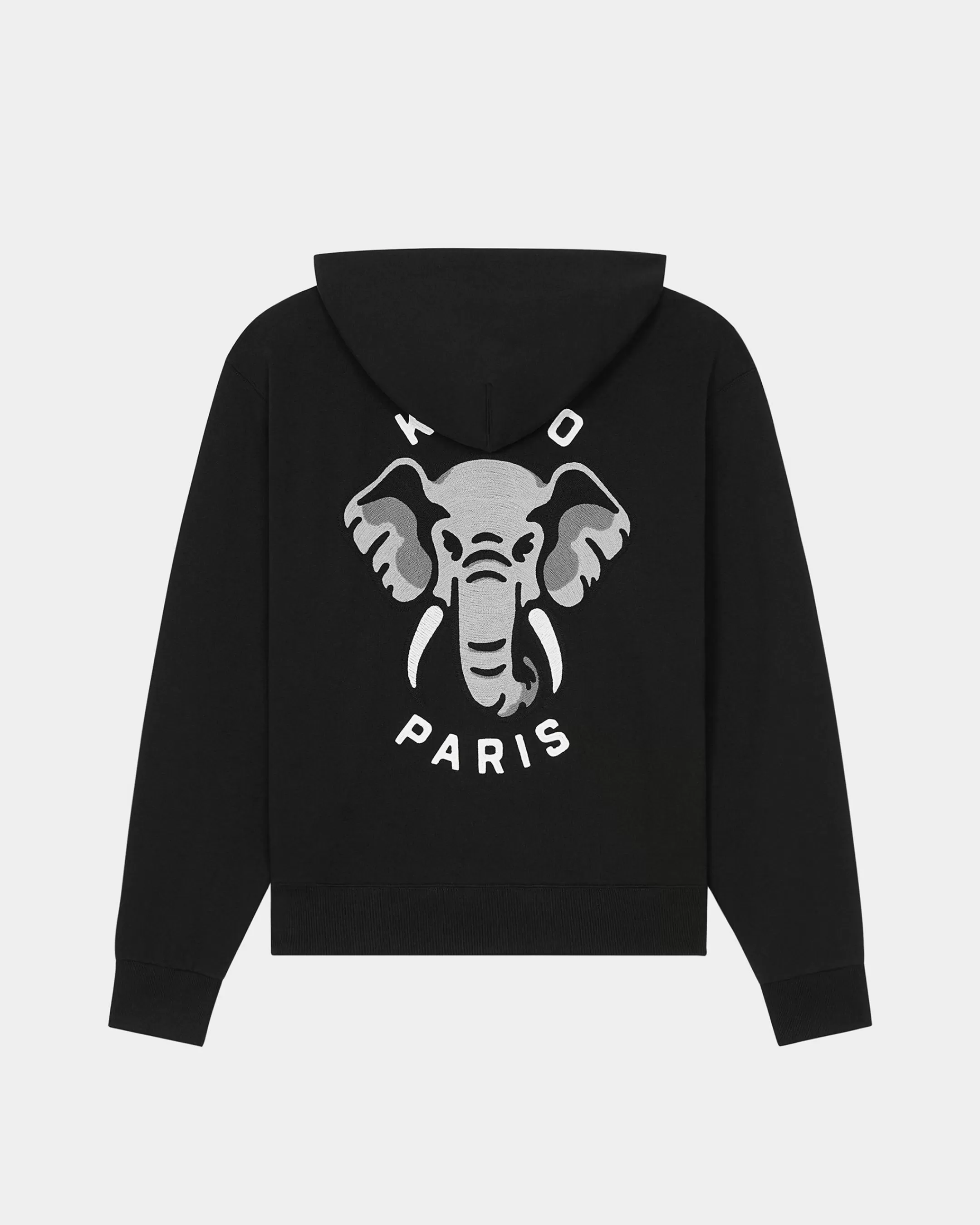 Sweatshirts and Hoodies*KENZO ' Elephant' embroidered hooded sweatshirt Black