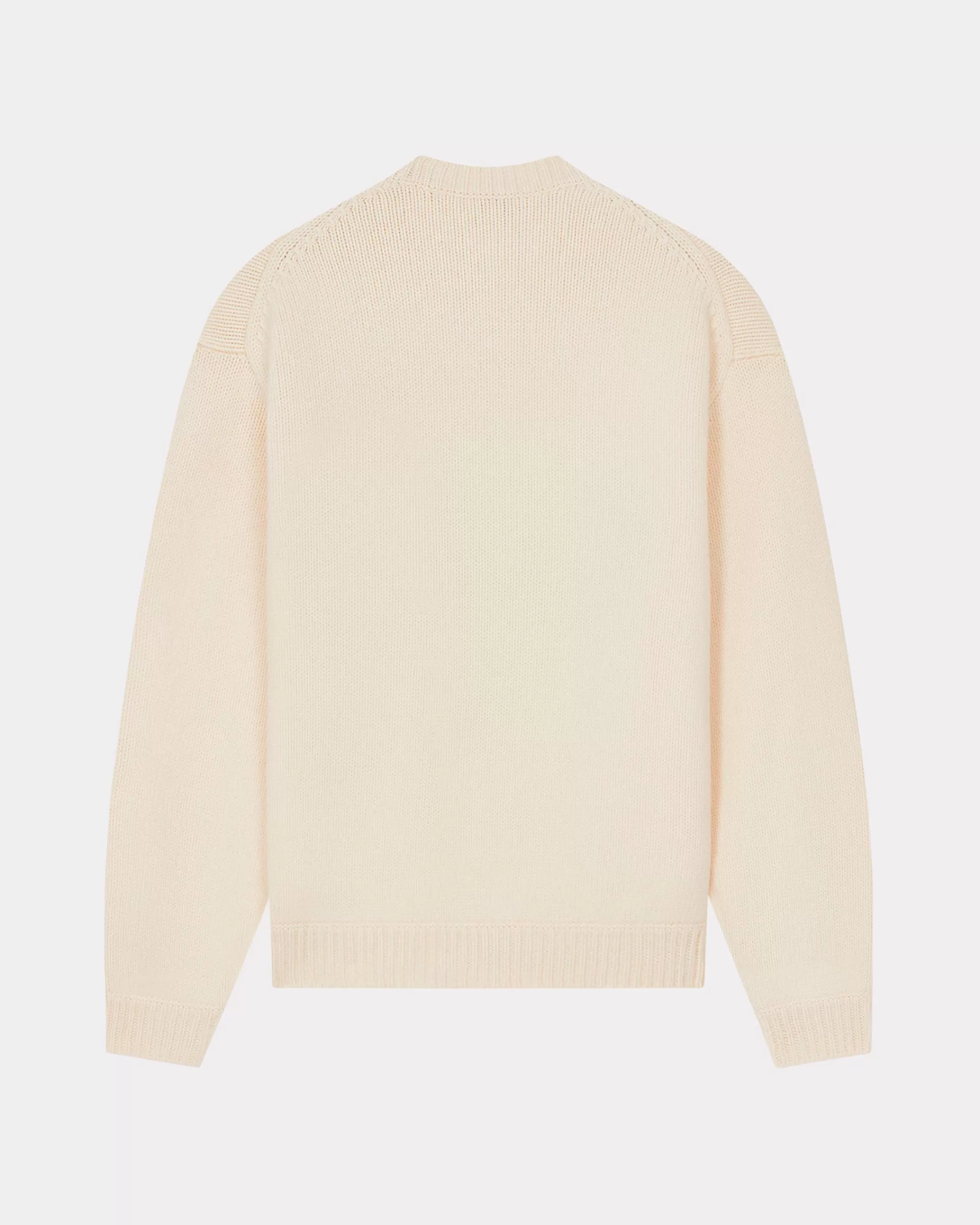 Knitwear*KENZO ' Elephant' embroidered jumper. Off White