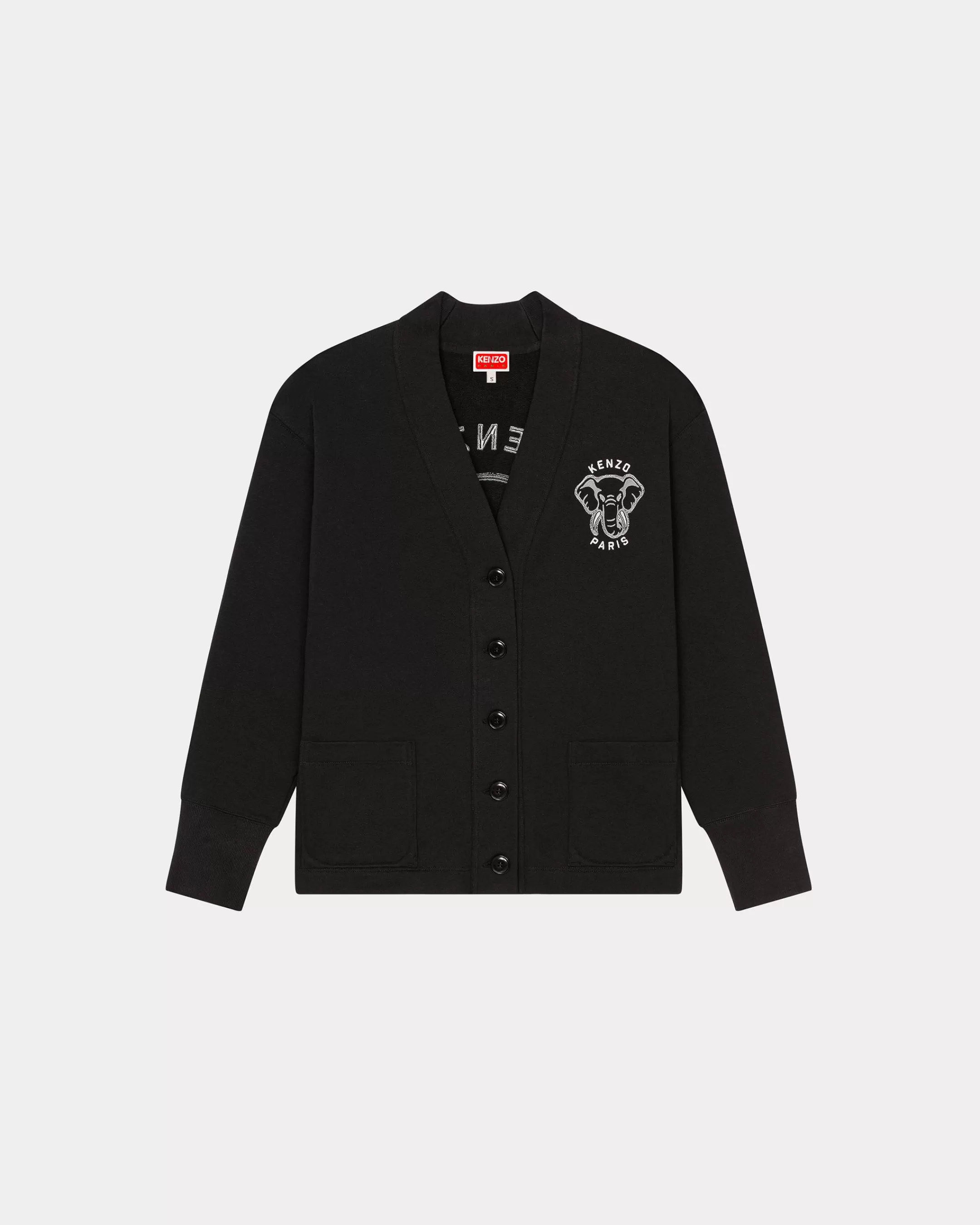 Knitwear | Sweatshirts and Hoodies*KENZO Elephant 'Varsity Jungle' cardigan Black