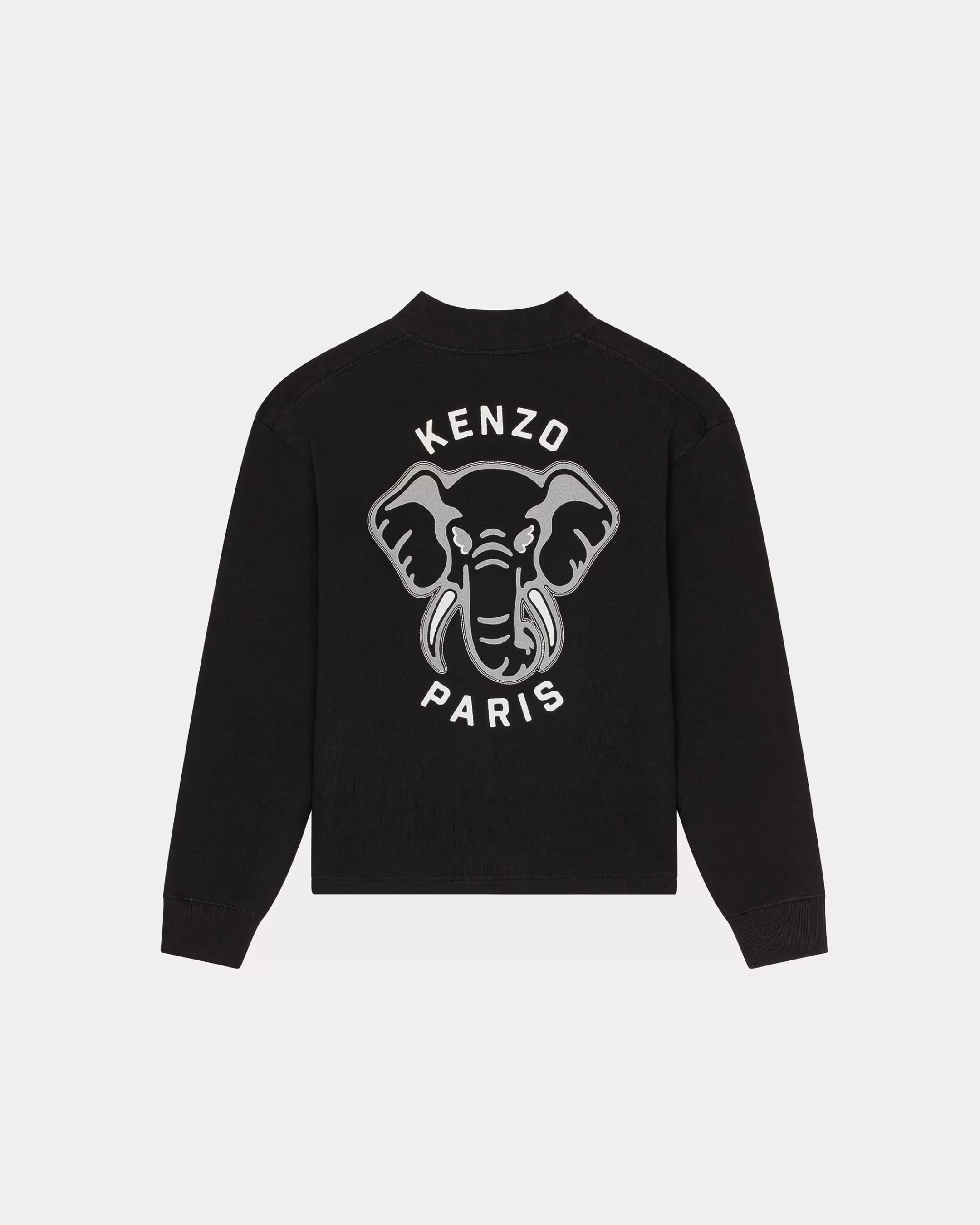 Sweatshirts and Hoodies*KENZO Elephant 'Varsity Jungle' embroidered cardigan Black