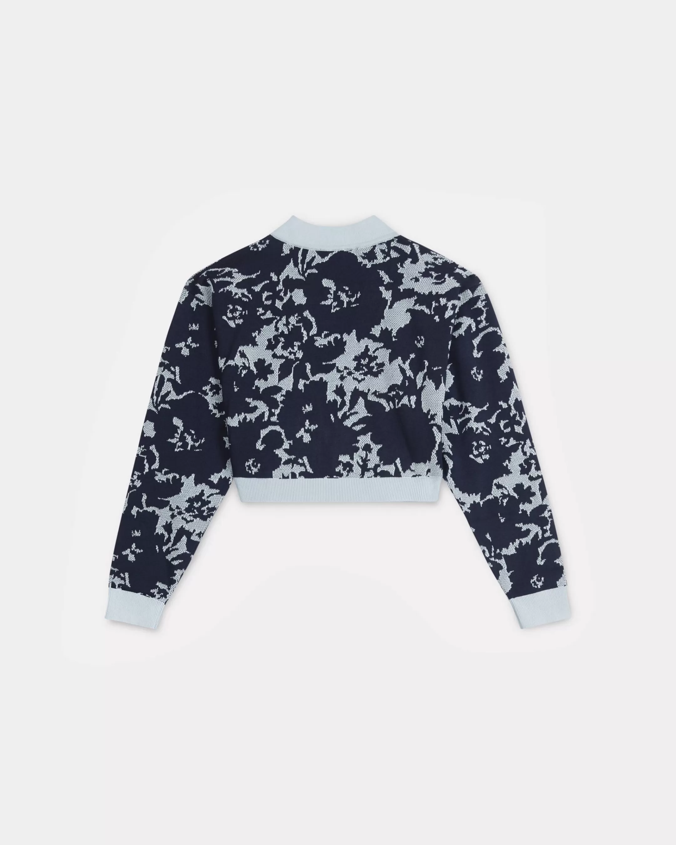 Knitwear*KENZO ' Flower Camo' cropped cardigan Midnight Blue