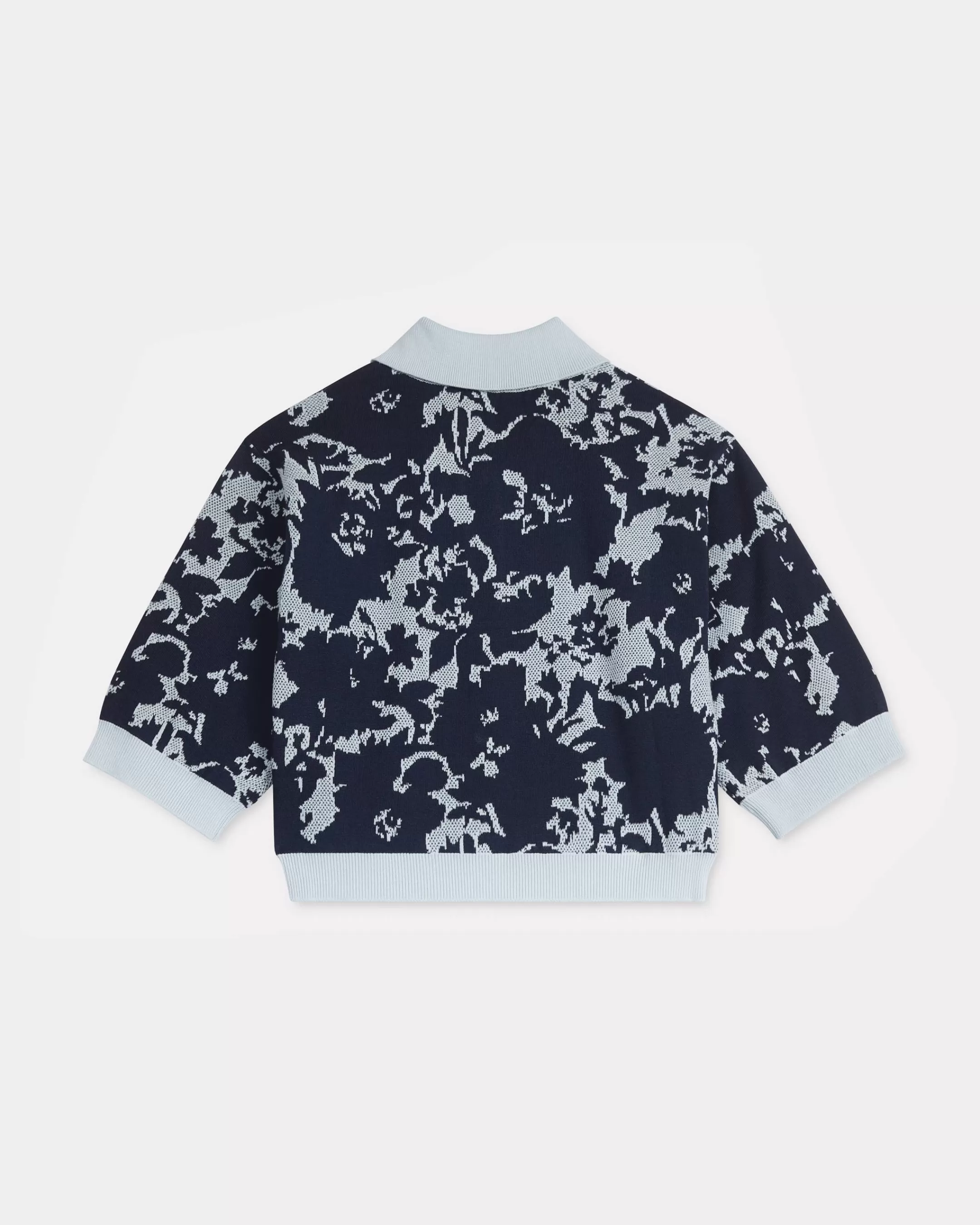 Knitwear*KENZO ' Flower Camo' polo top Midnight Blue