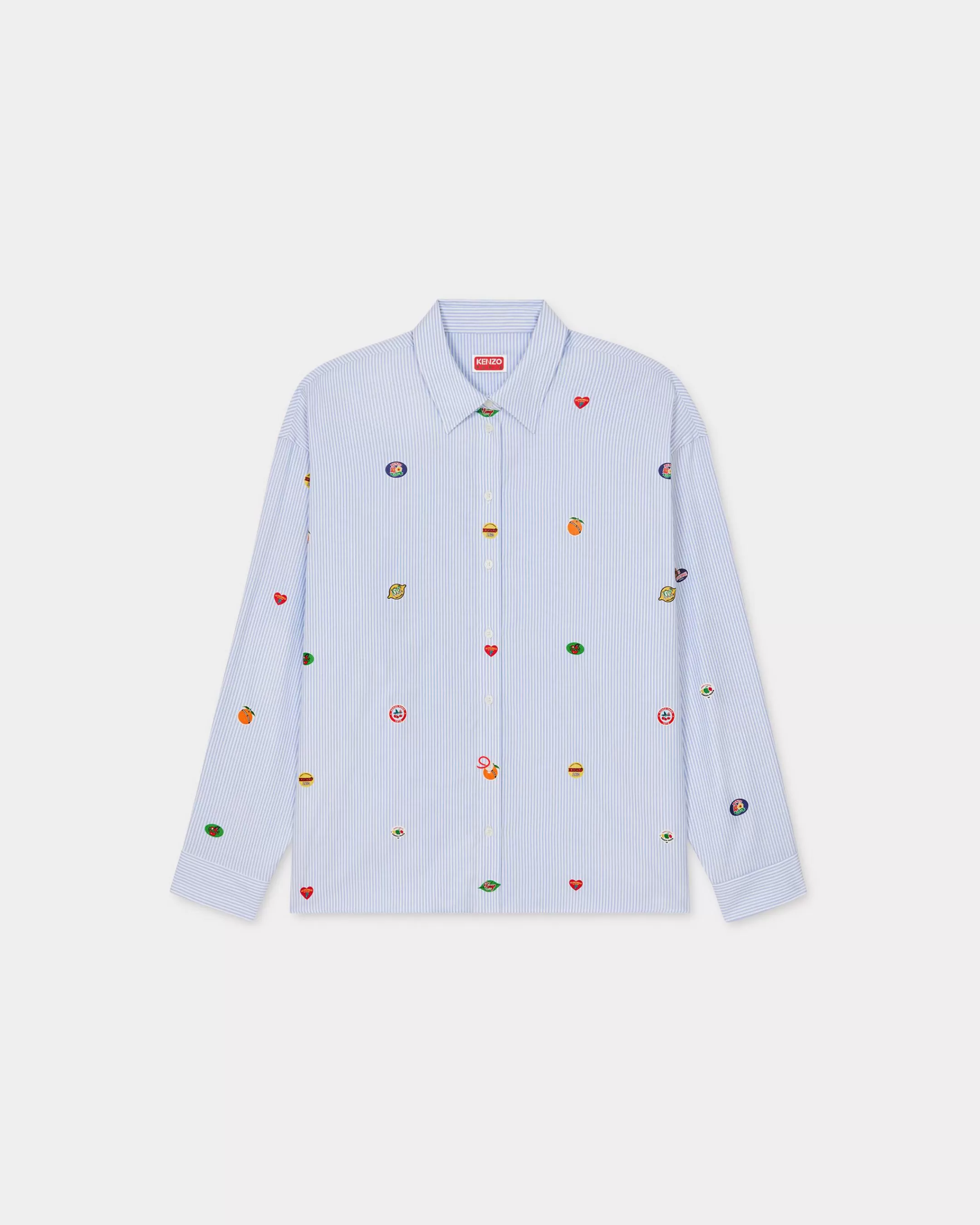 Shirts and Tops*KENZO ' Fruit Stickers' dropped shoulders shirt Sky Blue