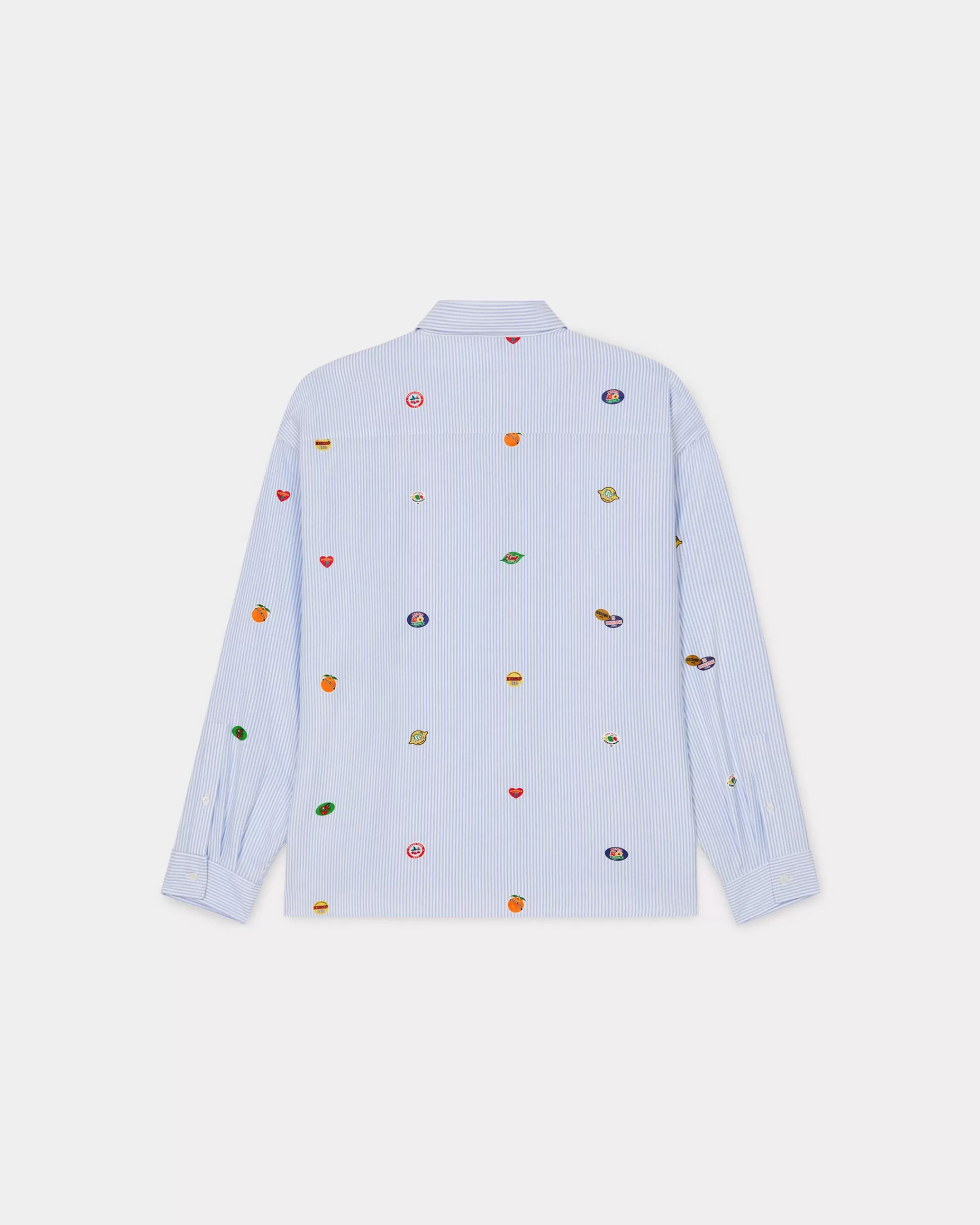 Shirts and Tops*KENZO ' Fruit Stickers' dropped shoulders shirt Sky Blue