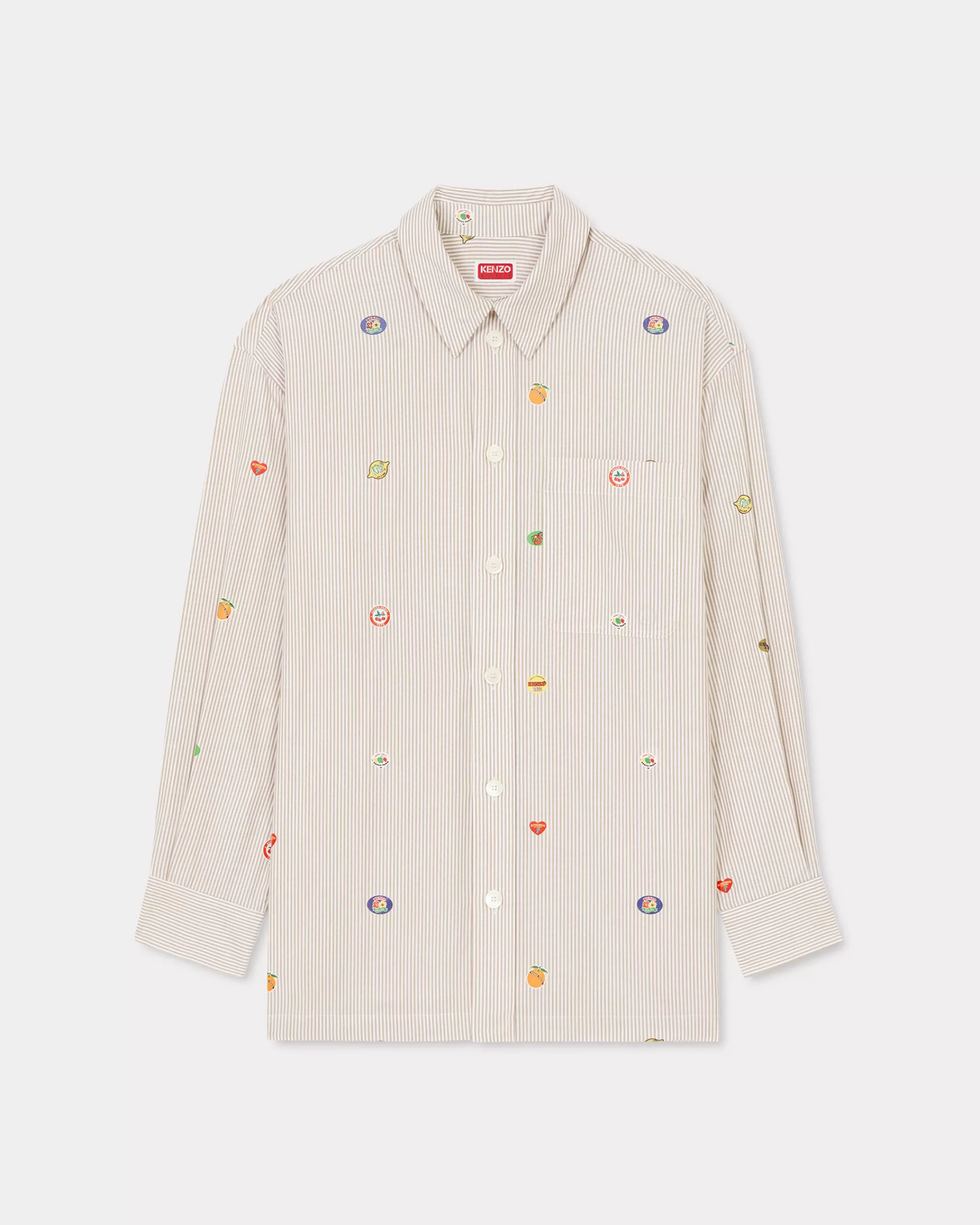 Shirts*KENZO ' Fruit Stickers' oversized shirt Camel