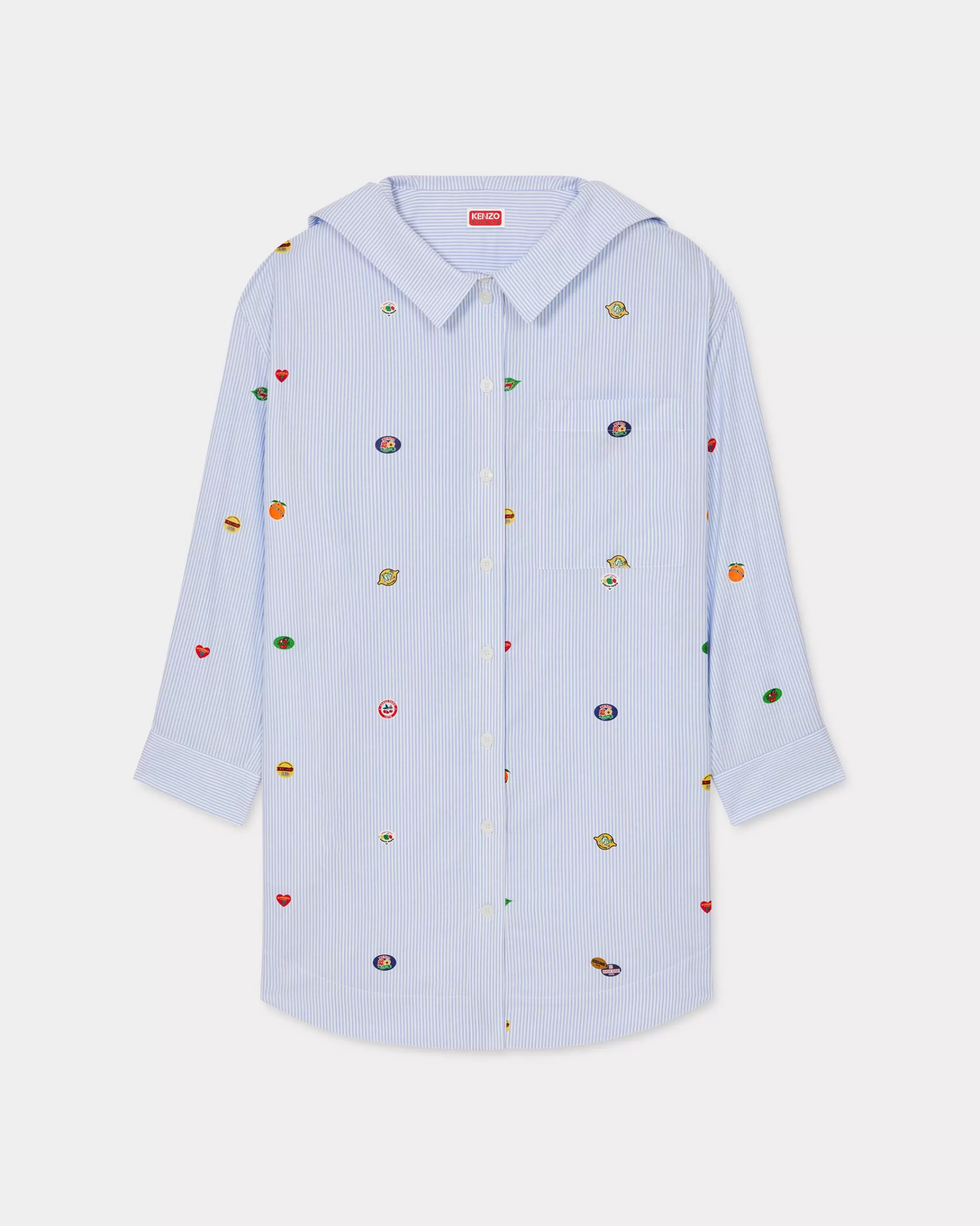 Dresses and Skirts*KENZO ' Fruit stickers' shirt dress Sky Blue