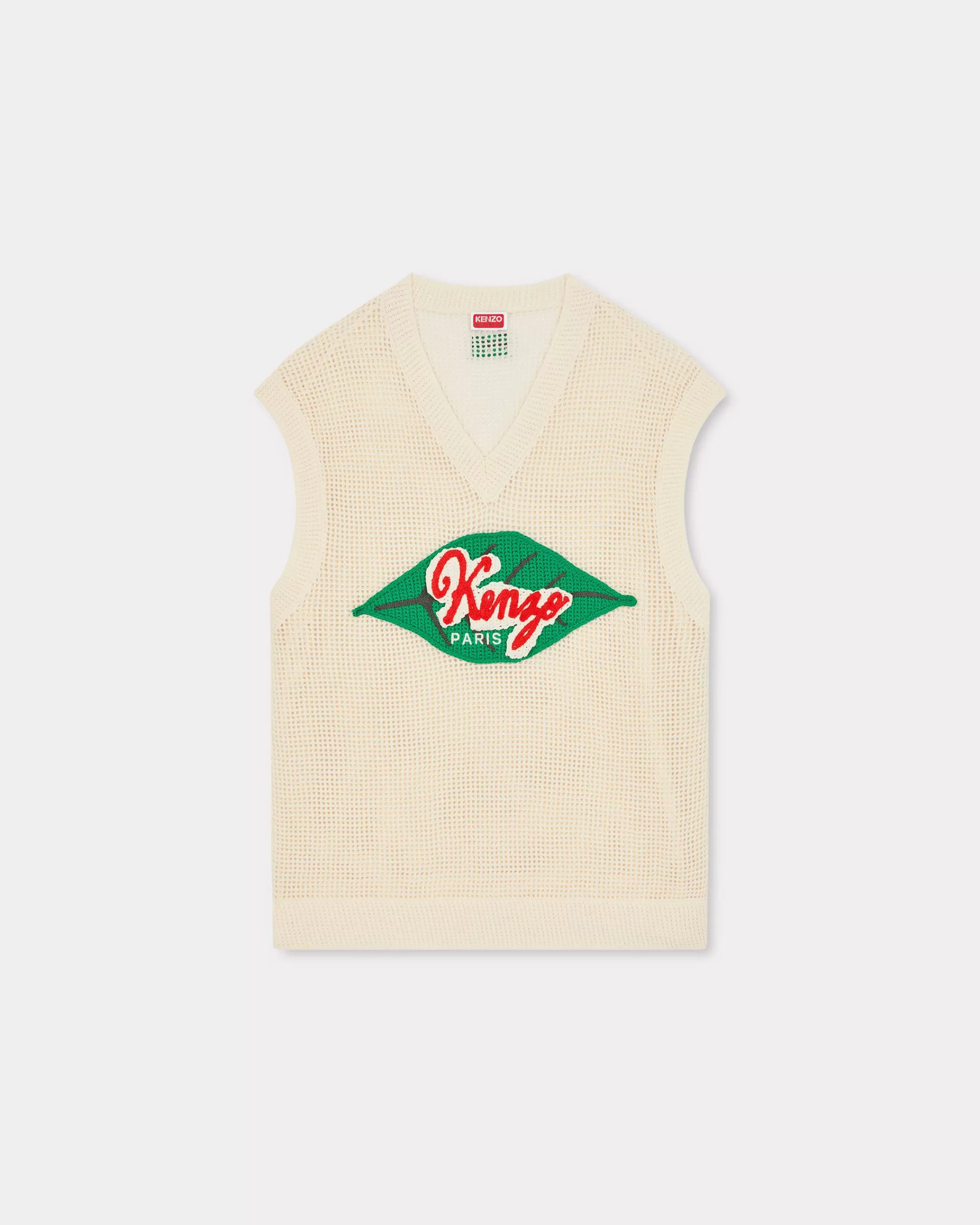 Knitwear*KENZO ' Fruit Stickers' waistcoat Off White