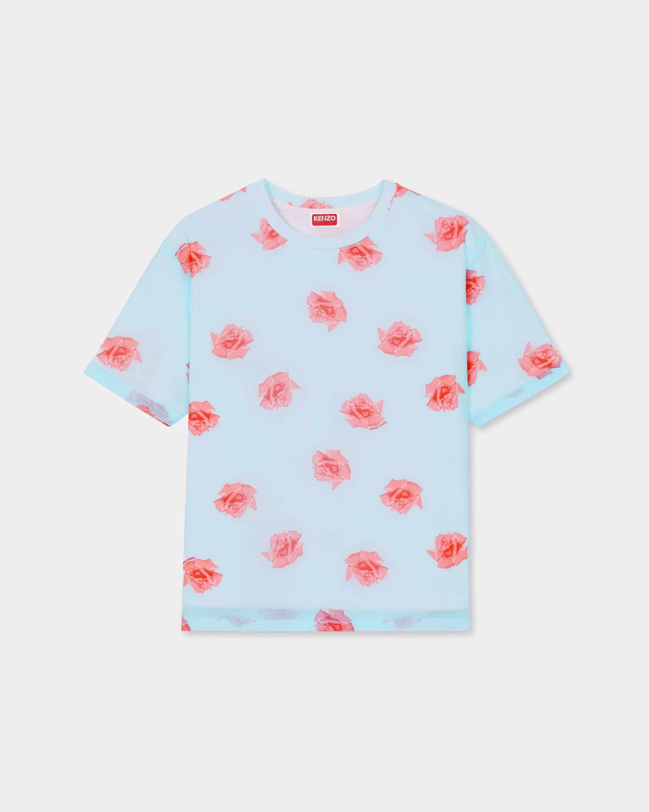 Shirts and Tops*KENZO ' Rose' double layer T-shirt Light Blue