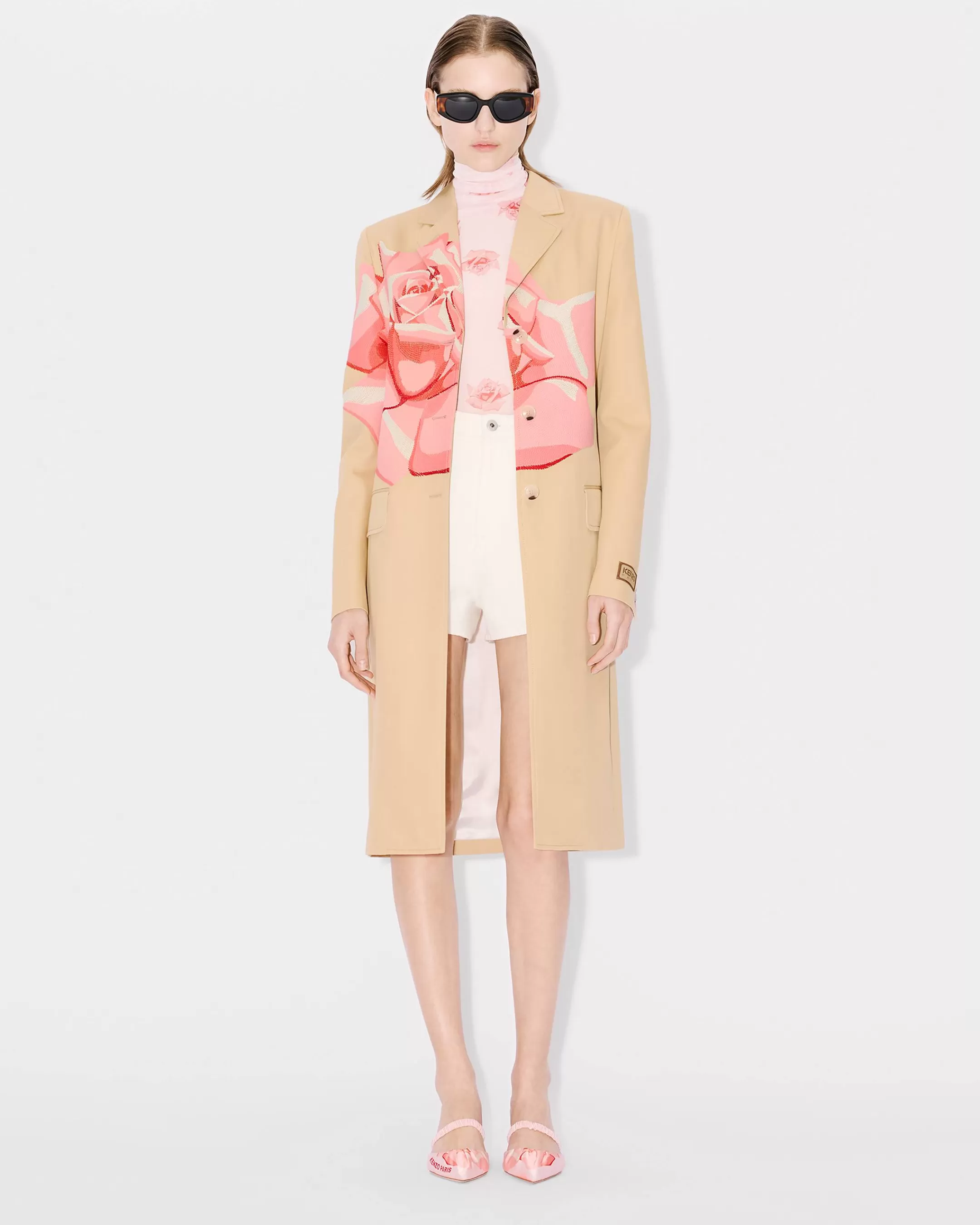 Tailoring | Jackets and Coats*KENZO ' Rose' embroidered coat Camel