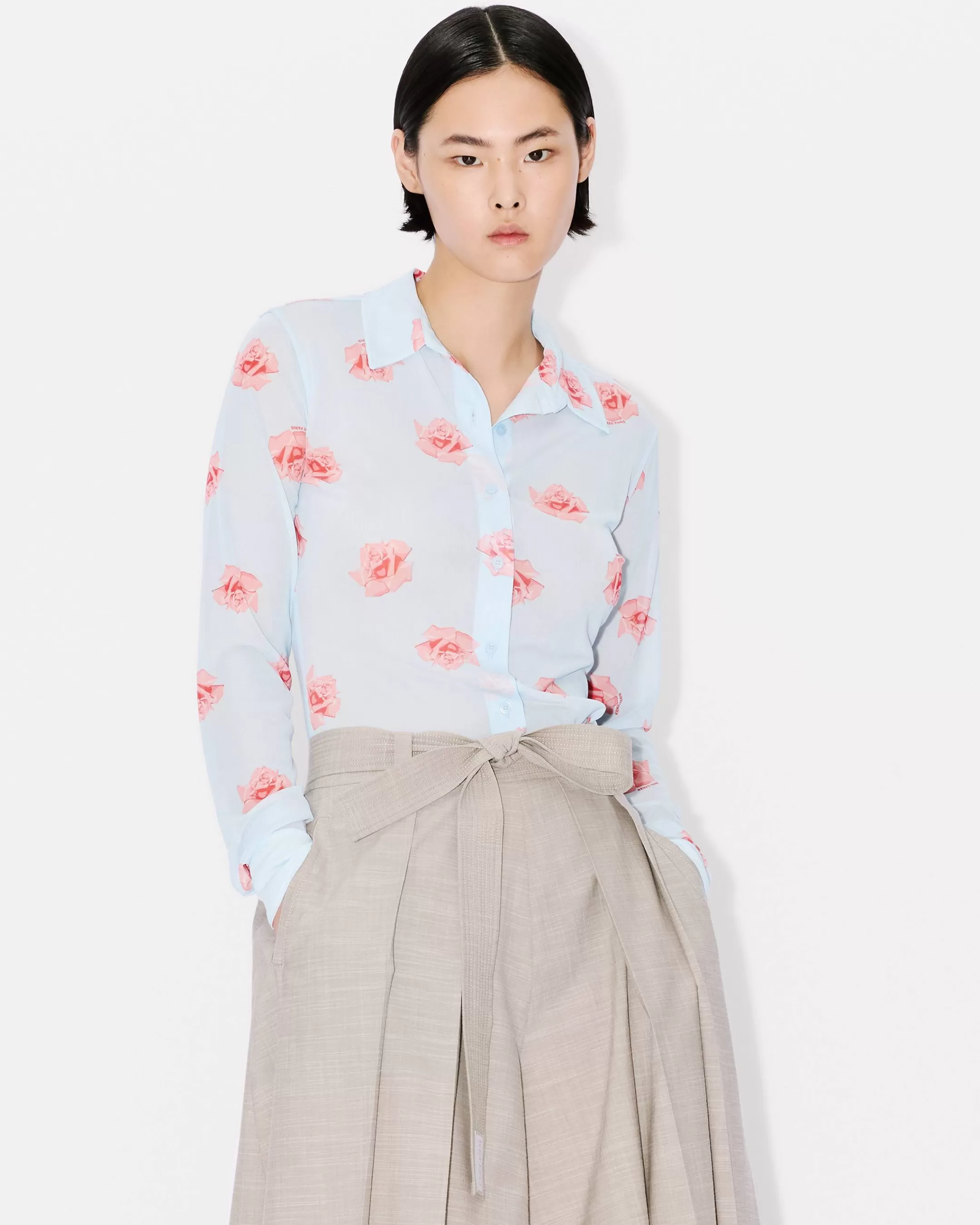 Shirts and Tops*KENZO ' Rose' fitted shirt Light Blue