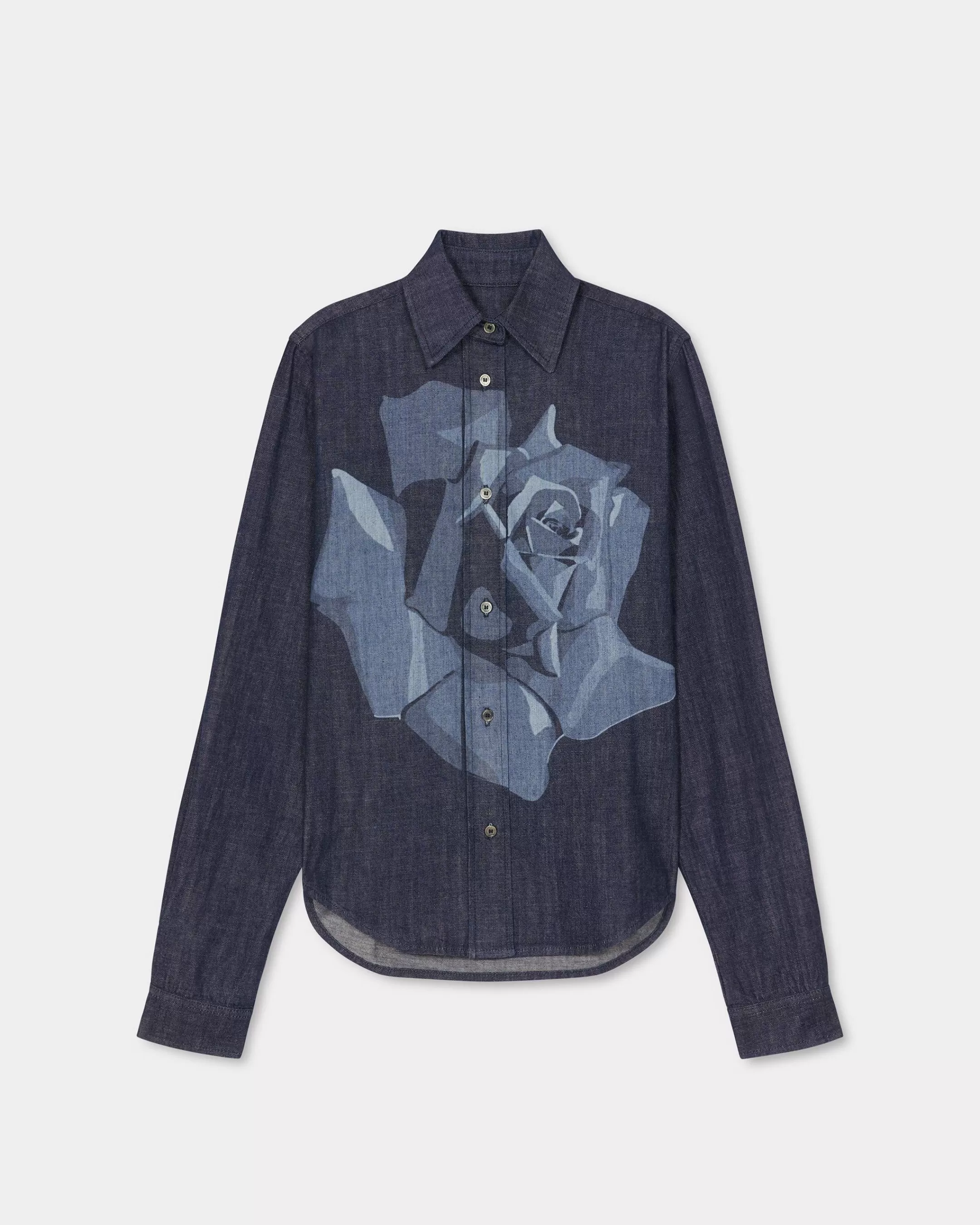 Shirts and Tops | Campaign Looks*KENZO ' Rose' fitted shirt Rinse Blue Denim