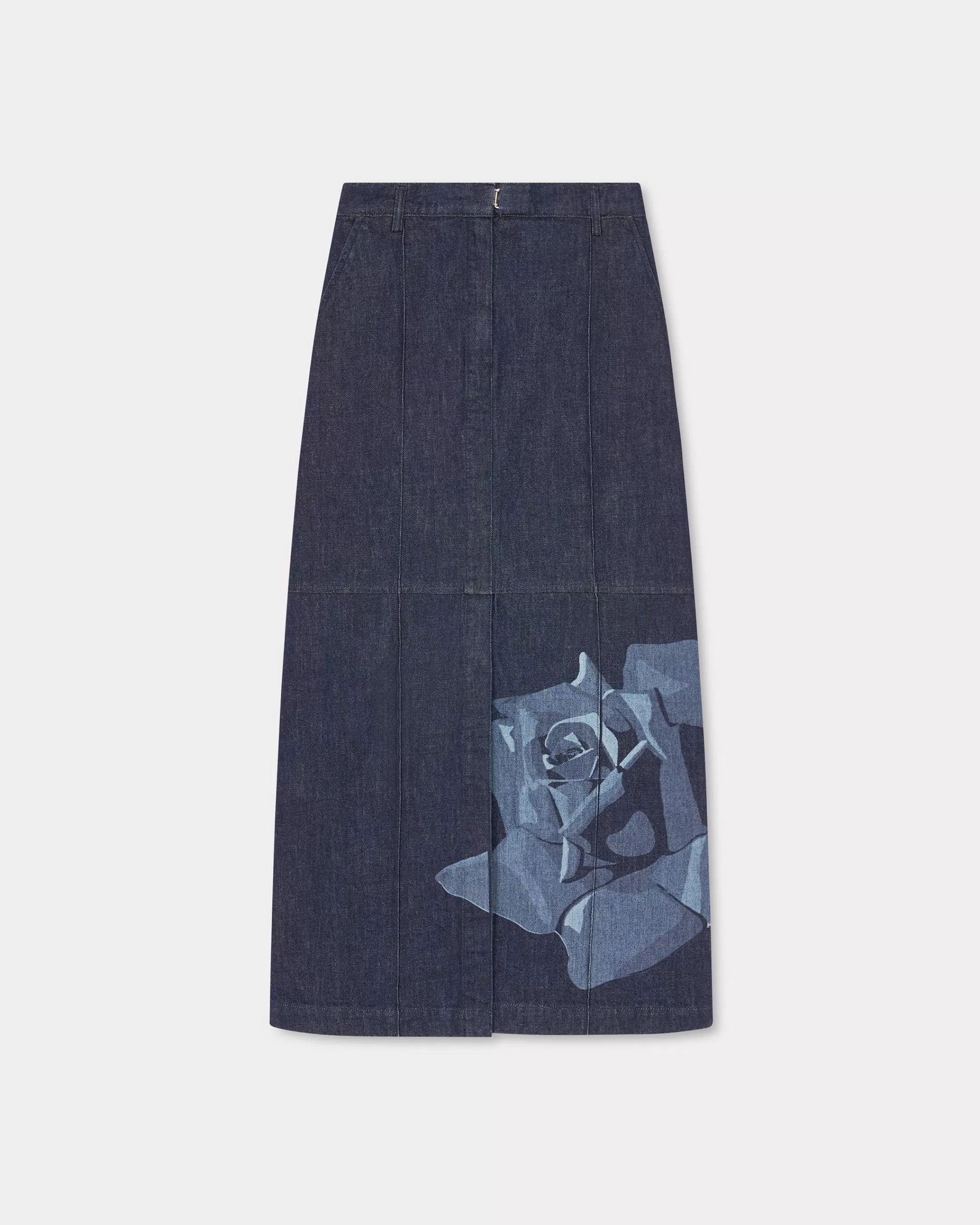 Dresses and Skirts*KENZO ' Rose' long straight skirt Rinse Blue Denim