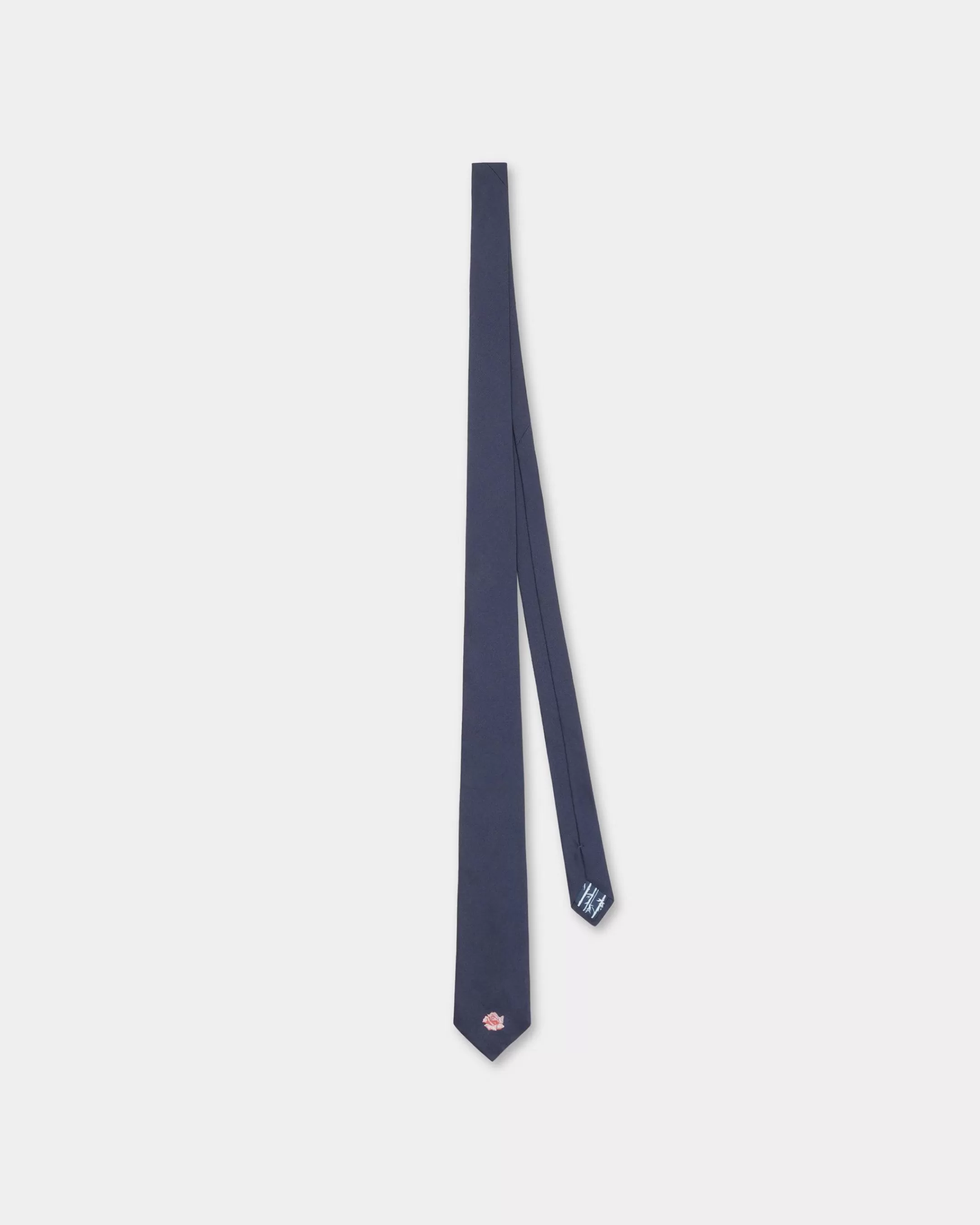 Tailoring | Ties*KENZO ' Stamp' silk tie Midnight Blue