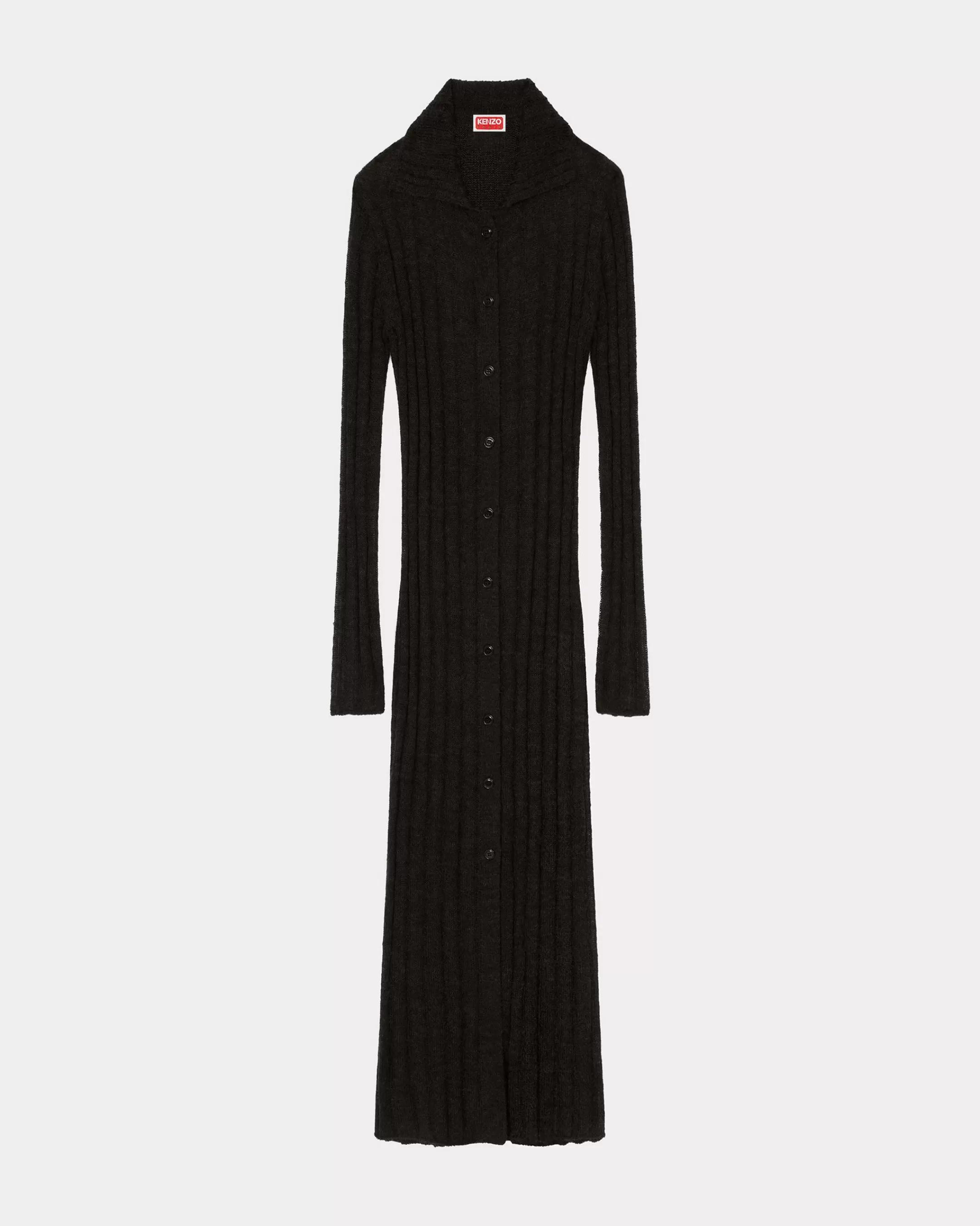 Knitwear*KENZO Long transparent cardigan Black