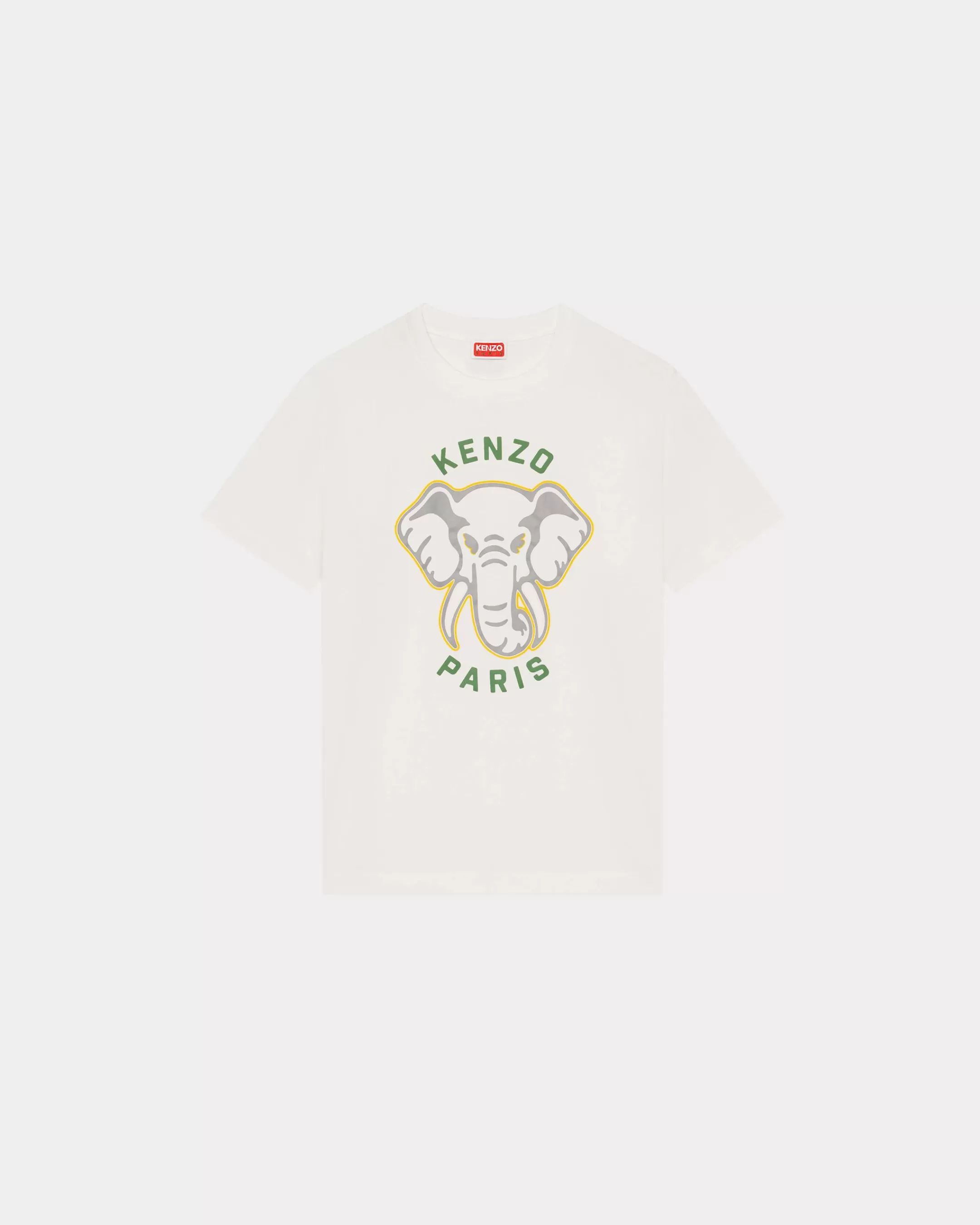 T-shirts and Polos*KENZO Loose-fit 'Varsity Jungle' Elephant T-shirt Off White